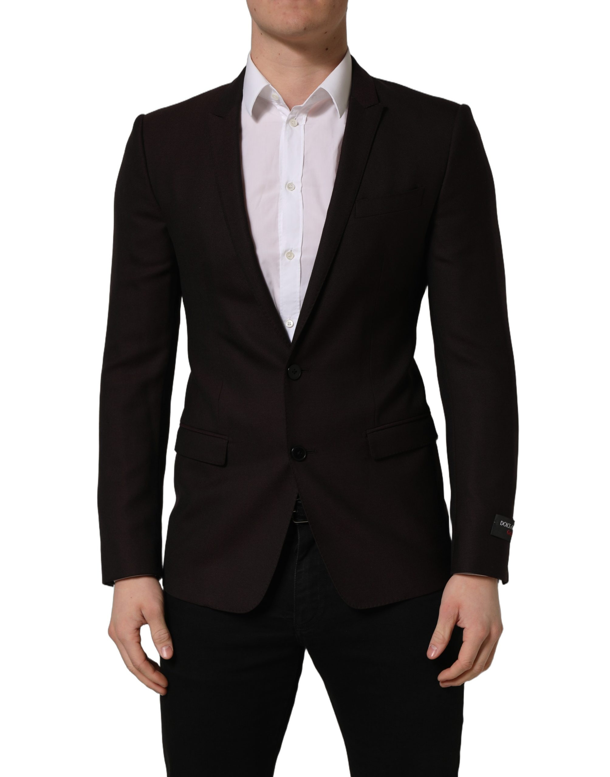 Brown Wool GOLD Single Breasted Men Jacket