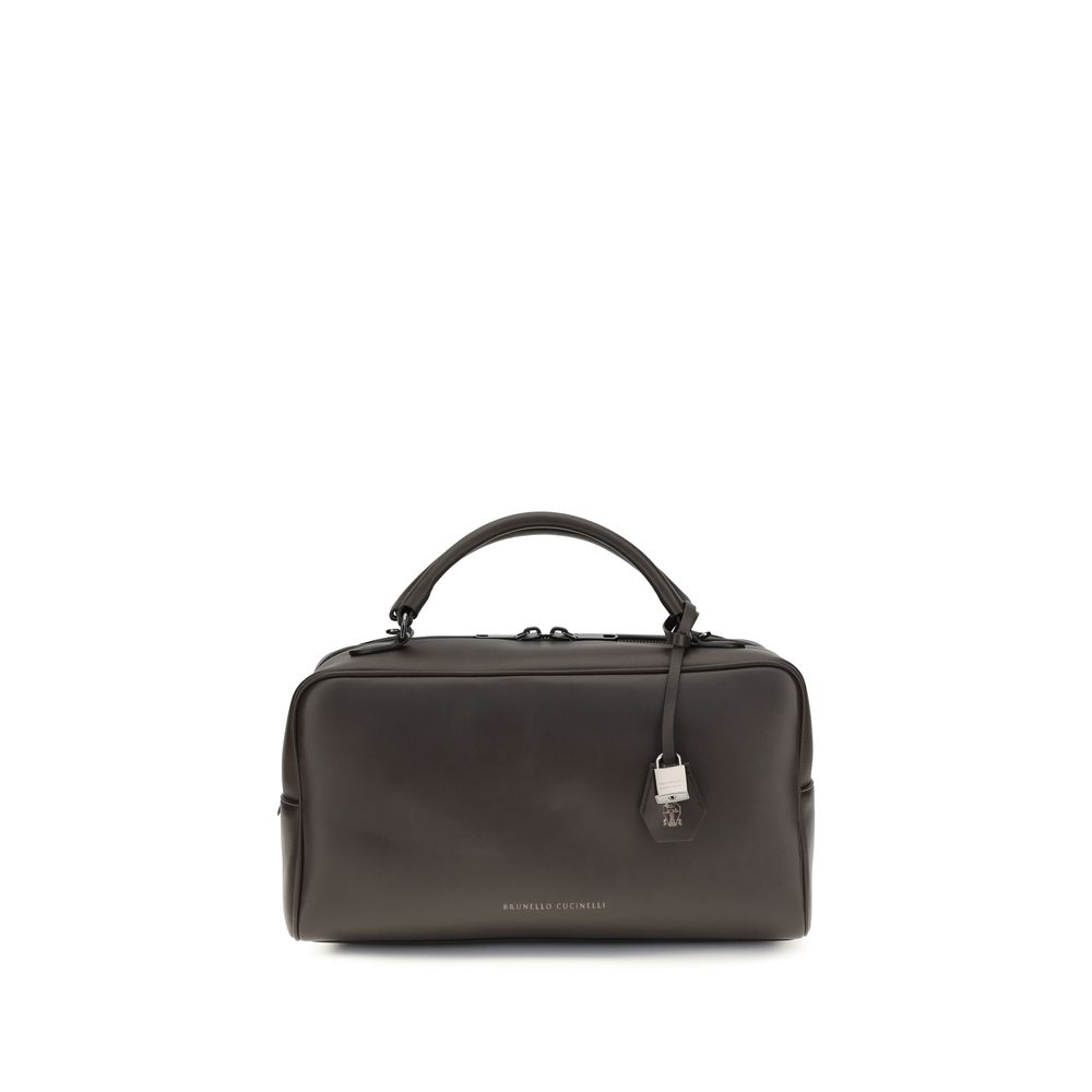 Brunello Cucinelli Brown Calf Leather Bos Taurus Handbag Bag - Women