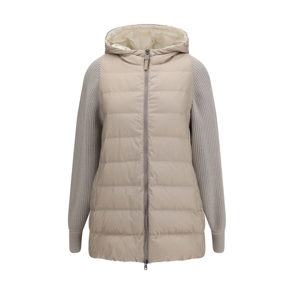 Brunello Cucinelli Gray Polyester Full-Length Jacket Clothing - Women