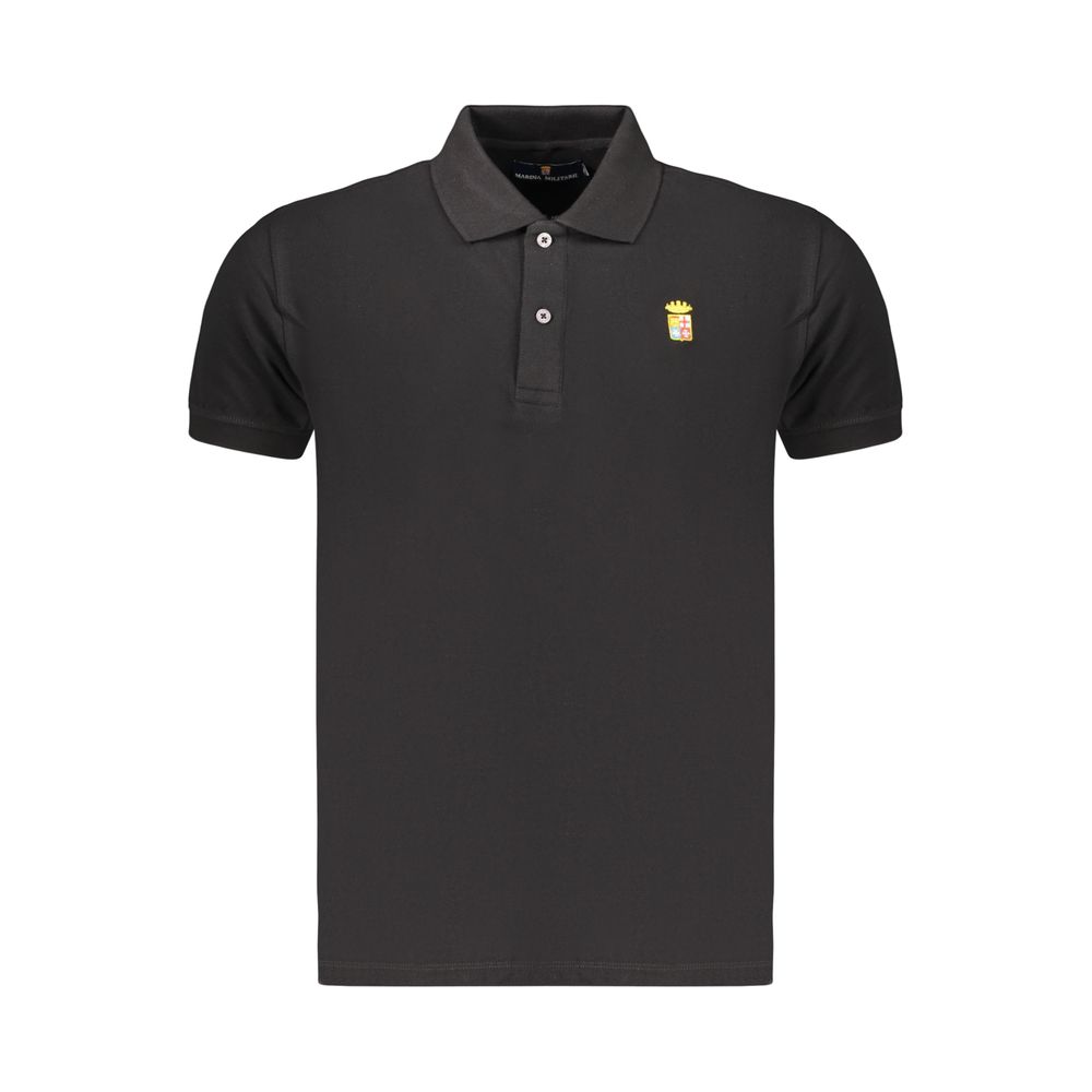 Black Cotton Mens Polo