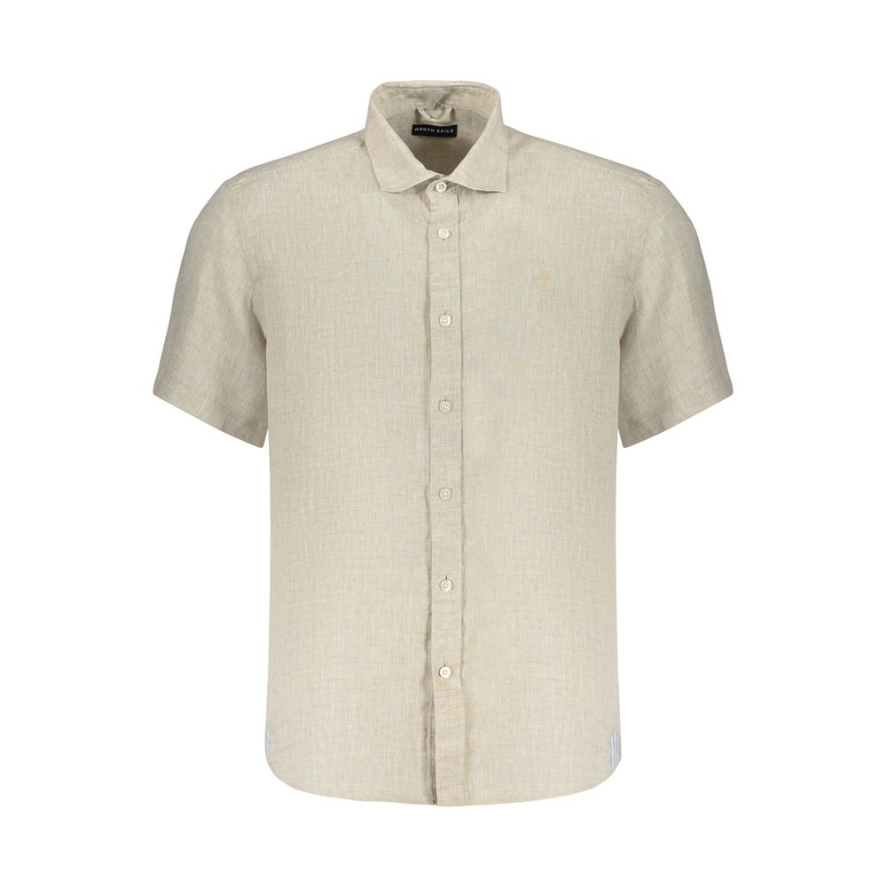 Beige Linen Men's Shirt