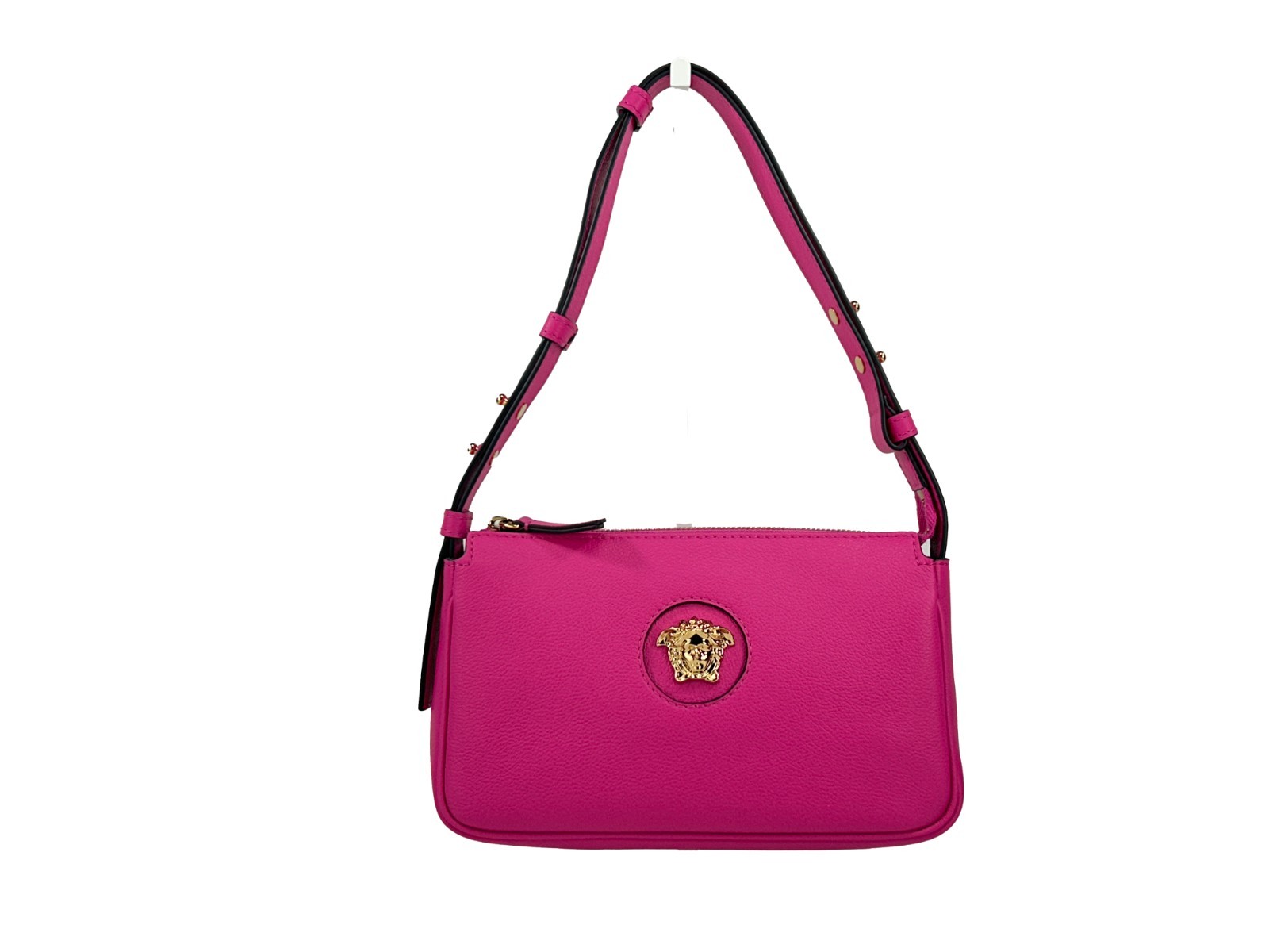 Versace La Medusa Vitello Shoulder Bag Purse Gold Leather - Women