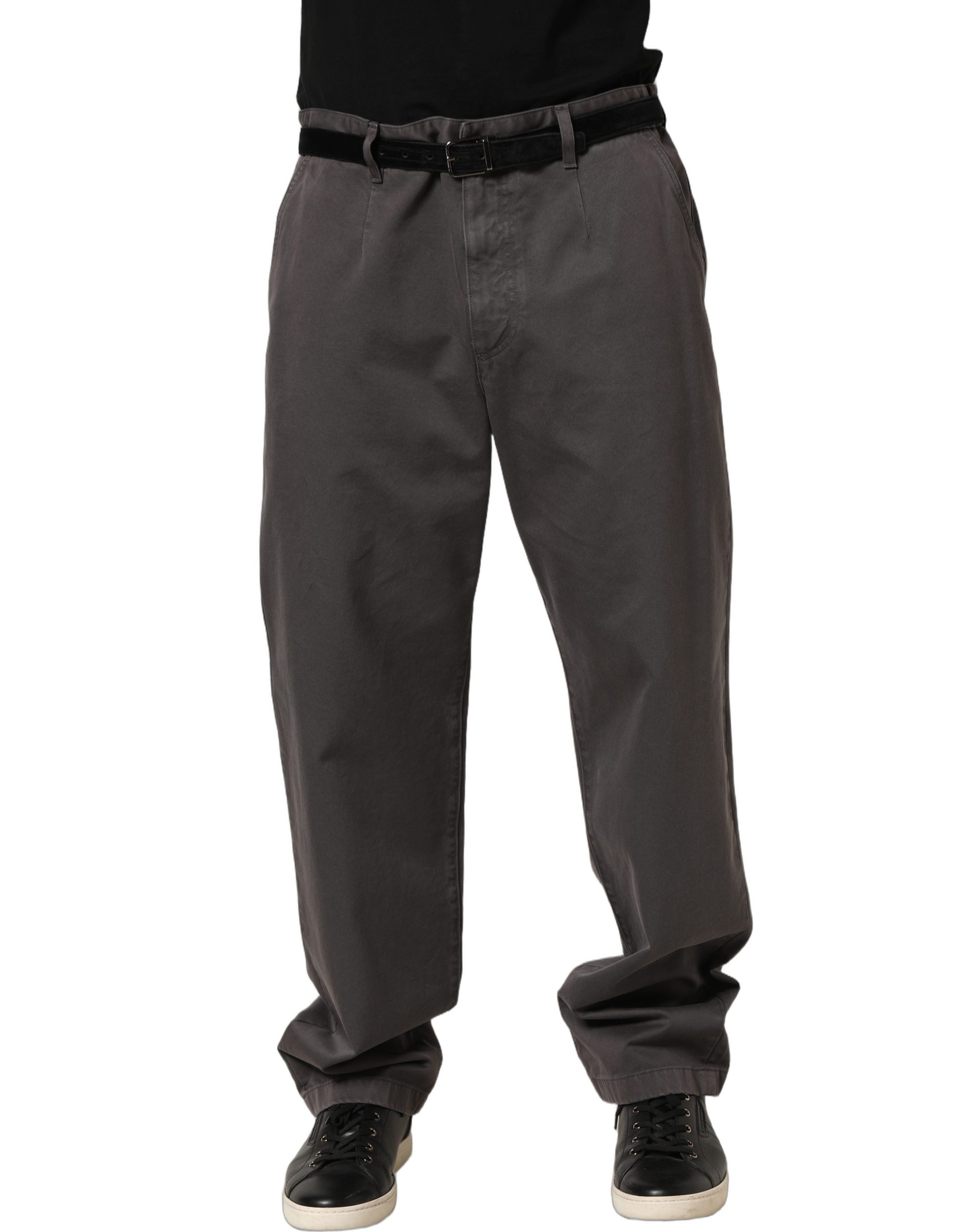 Dark Gray MidWaist Straight Men Trouser Pants