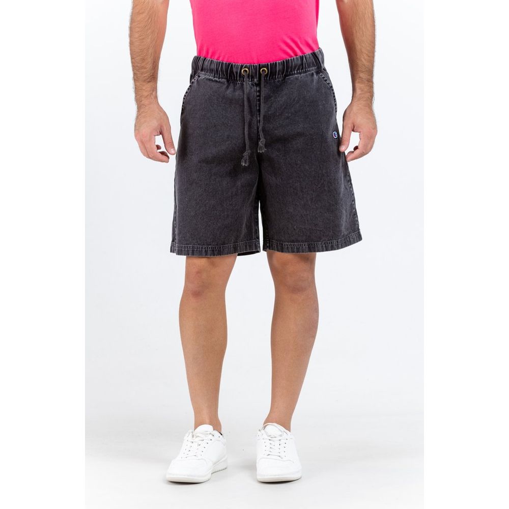 Black Cotton Bermuda Shorts