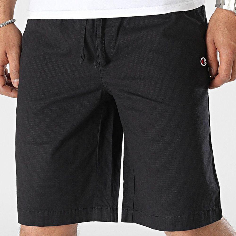 Black Cotton Bermuda Shorts