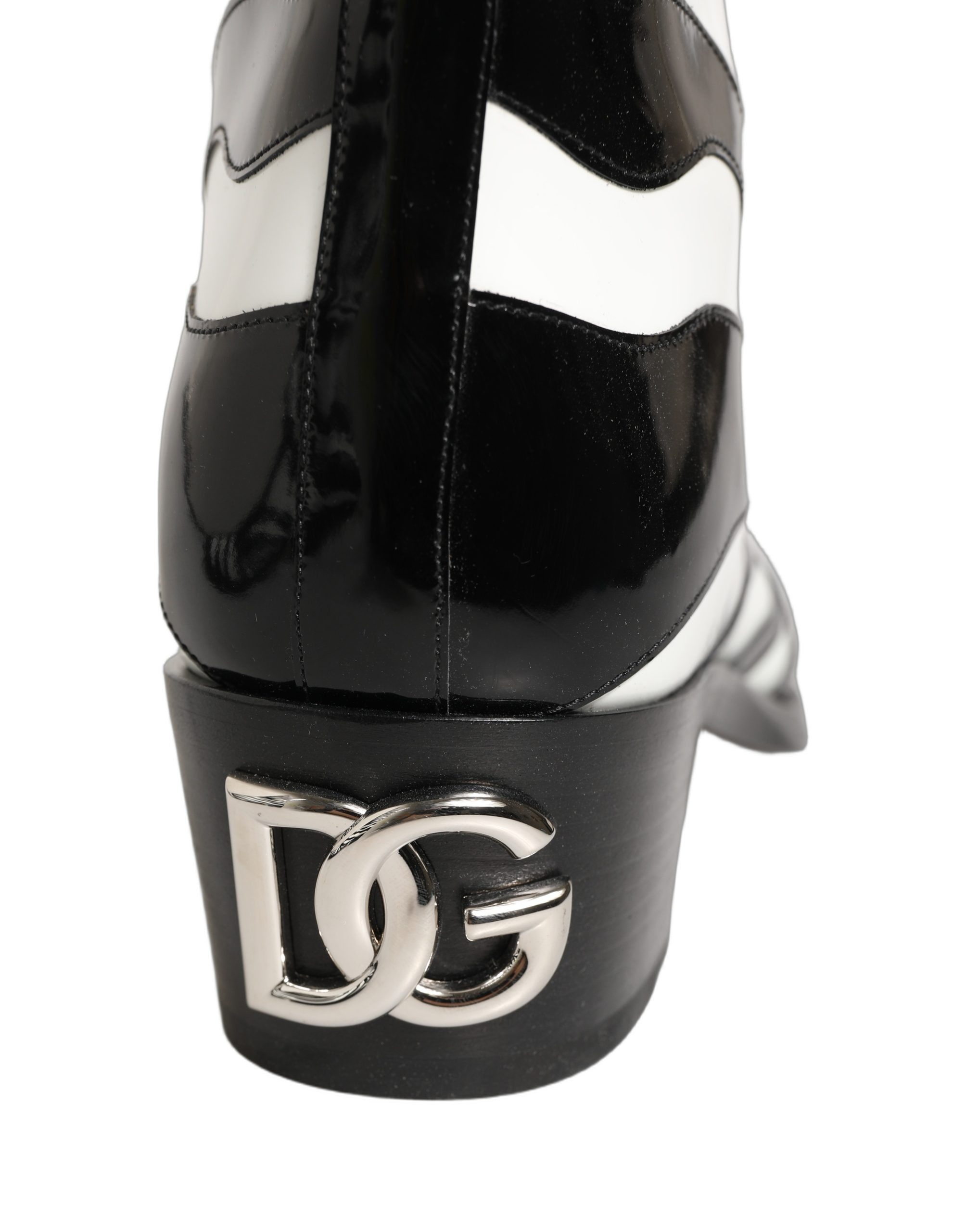 Dolce & Gabbana Black White Zebra Knee High Men Boots Shoes Calf Leather Accessory - Men