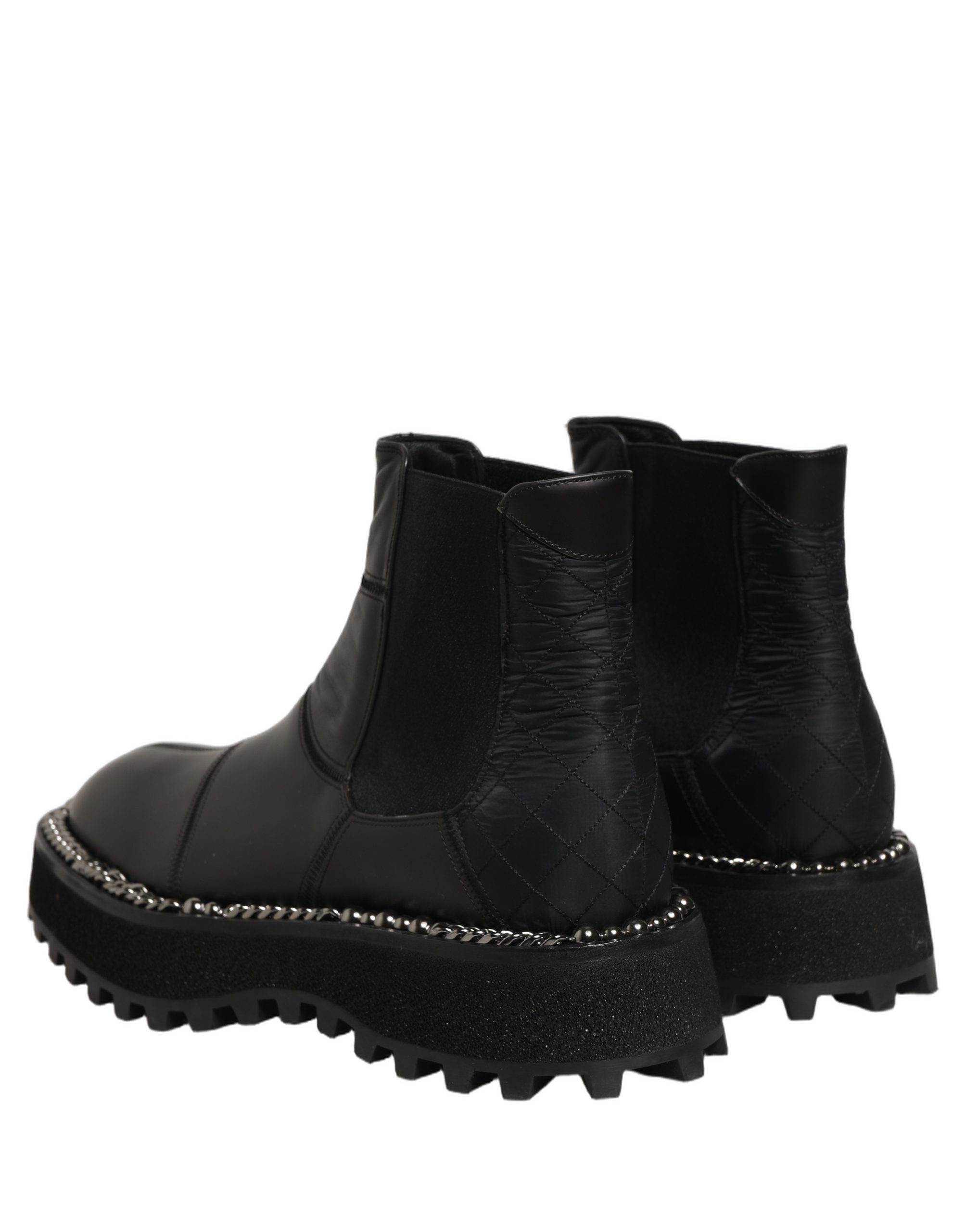 Dolce & Gabbana Black Chelsea Boots Leather Slip On Men Shoes - Men