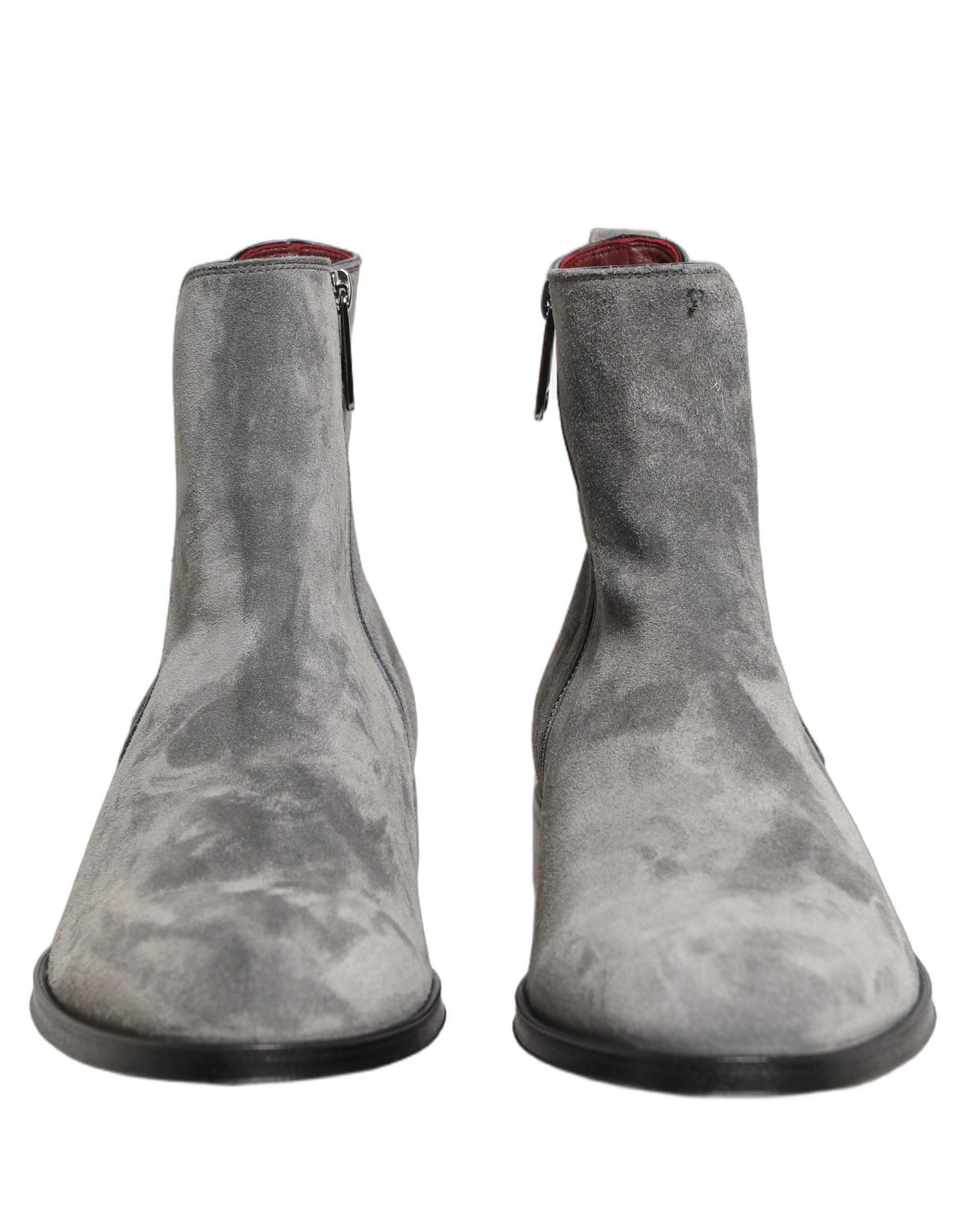 Dolce & Gabbana Gray Suede Leather Chelsea Boots Shoes - Men