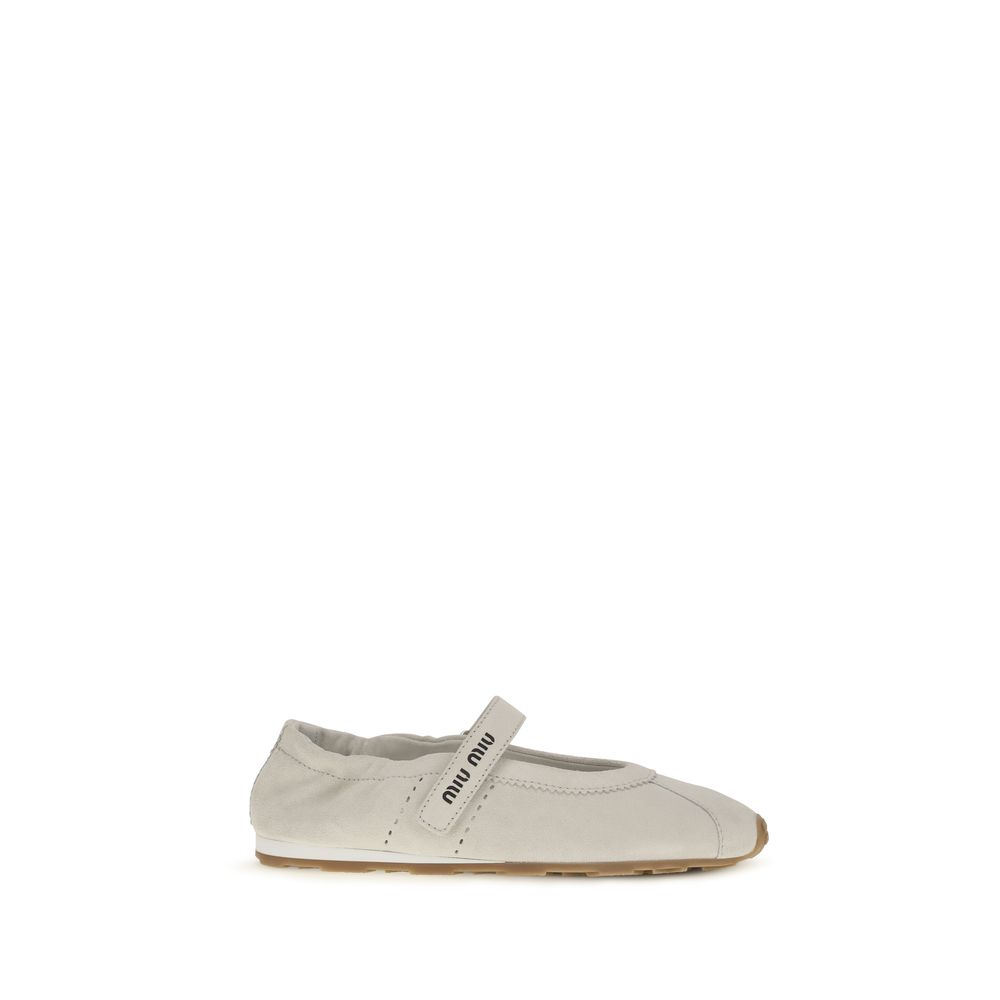 White Calf Leather Bos Taurus Ballet Flats