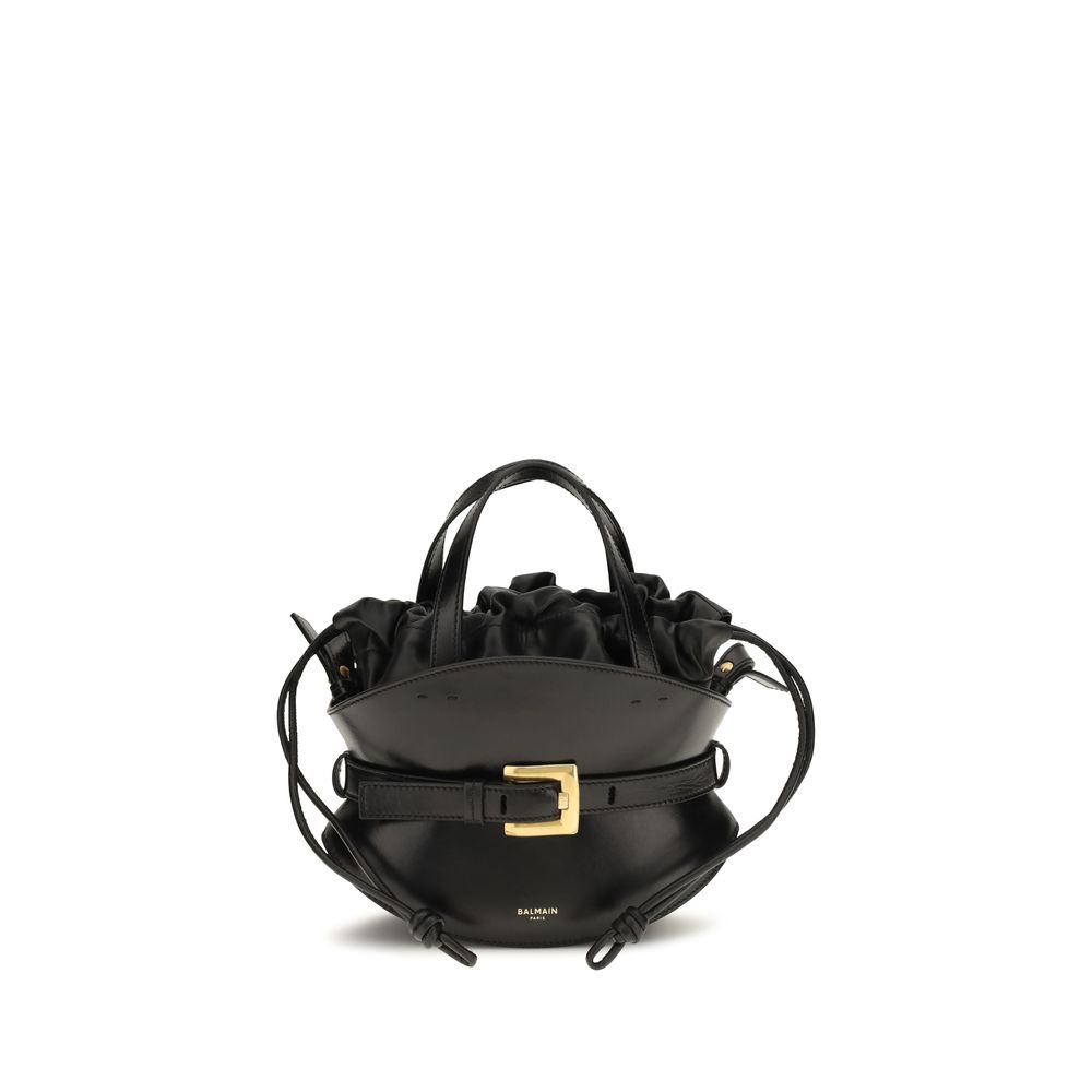 Balmain Black Calf Leather Bos Taurus Shoulder Bag - Women