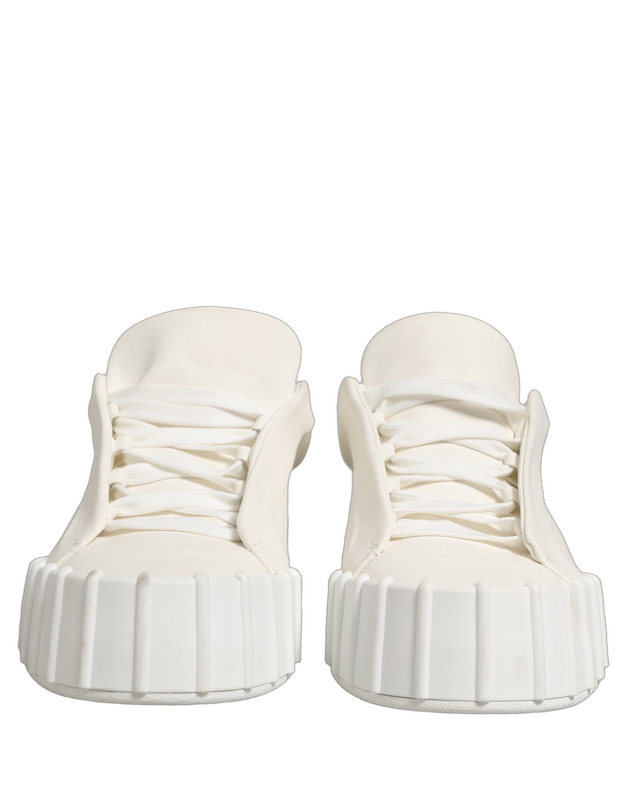 Dolce & Gabbana White Leather Low Top Lace Up Sneakers Shoes - Men