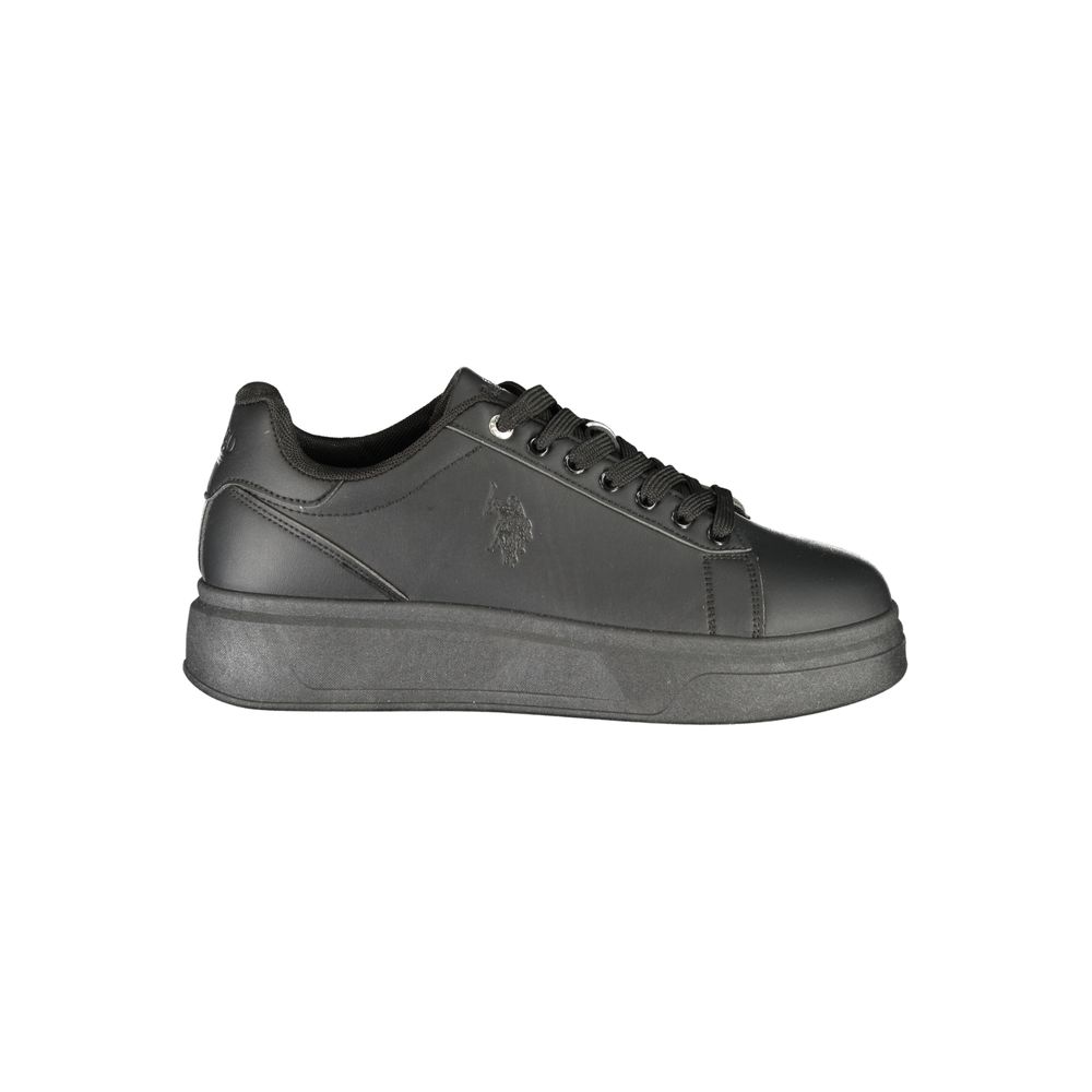 Black Polyester Men's Sneaker