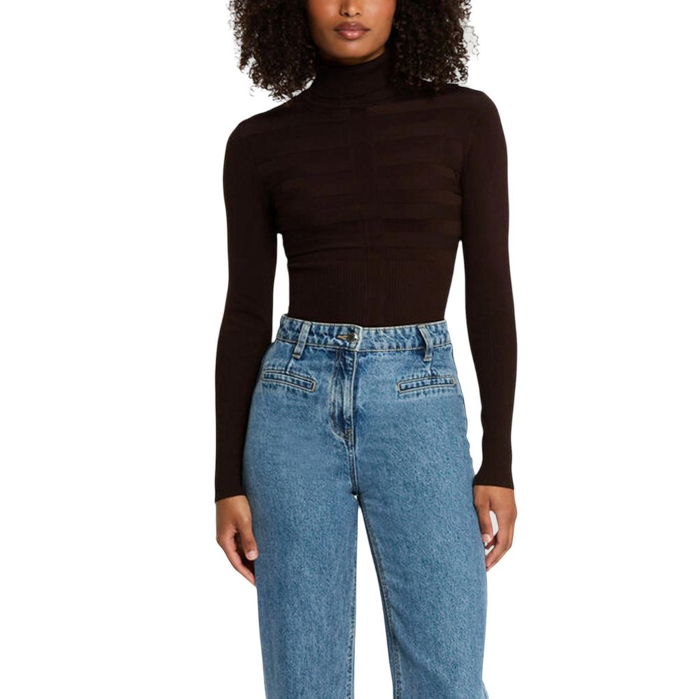 Brown Viscose Turtleneck