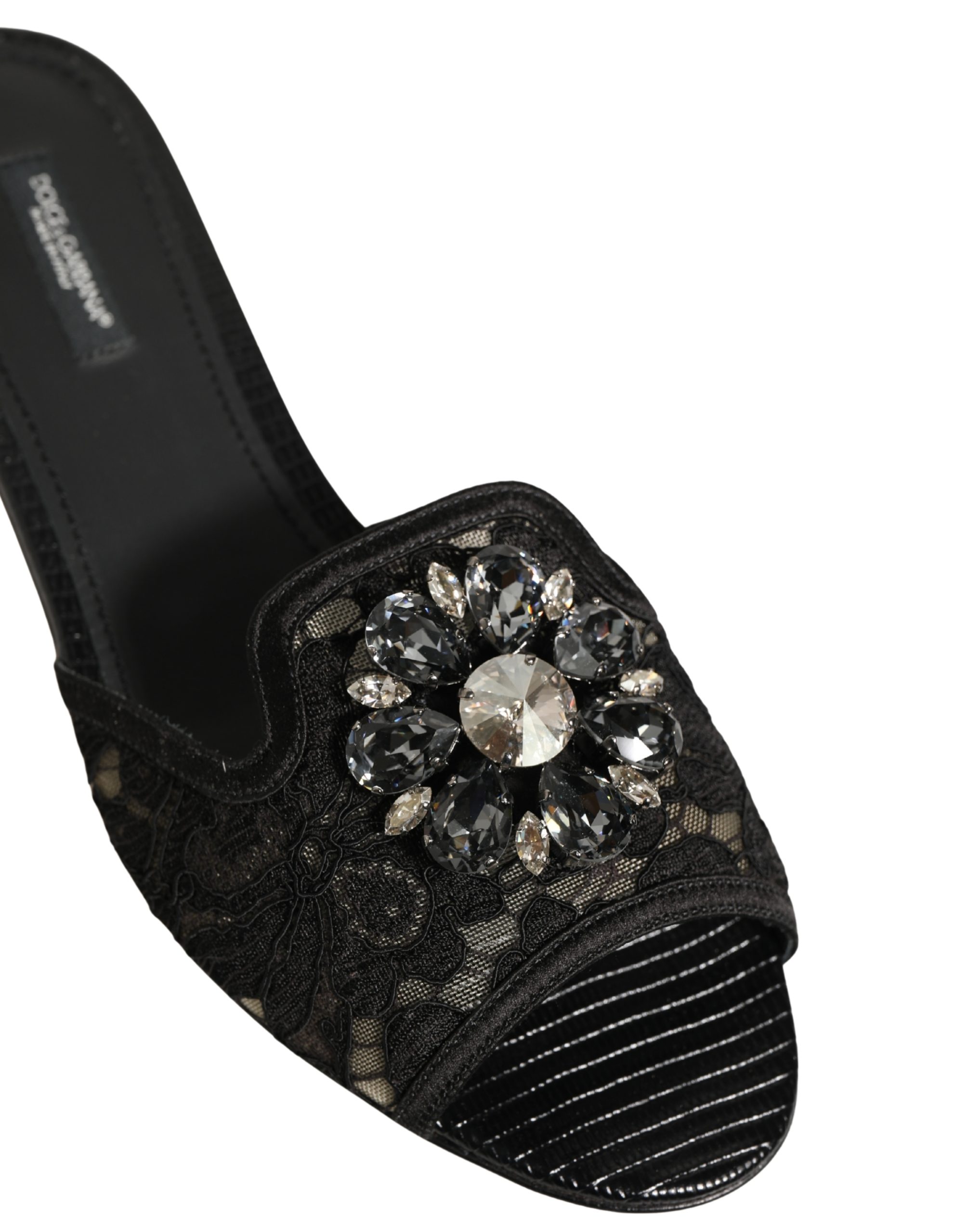Black Devotion Lace Flats Slip On Shoes