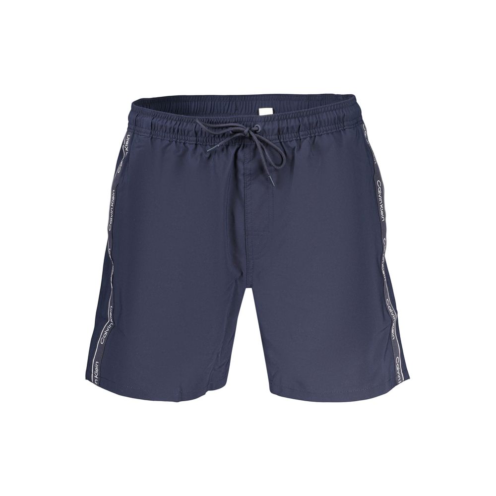 Blue Polyester Men's Swim Shorts