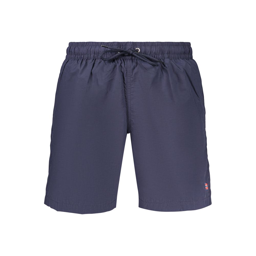 Blue Polyamide Men's Swim Boxer