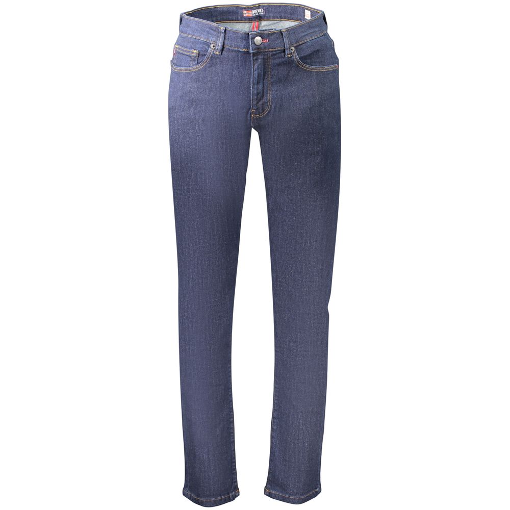 Blue Cotton Men's Jean for a Timeless Casual Look