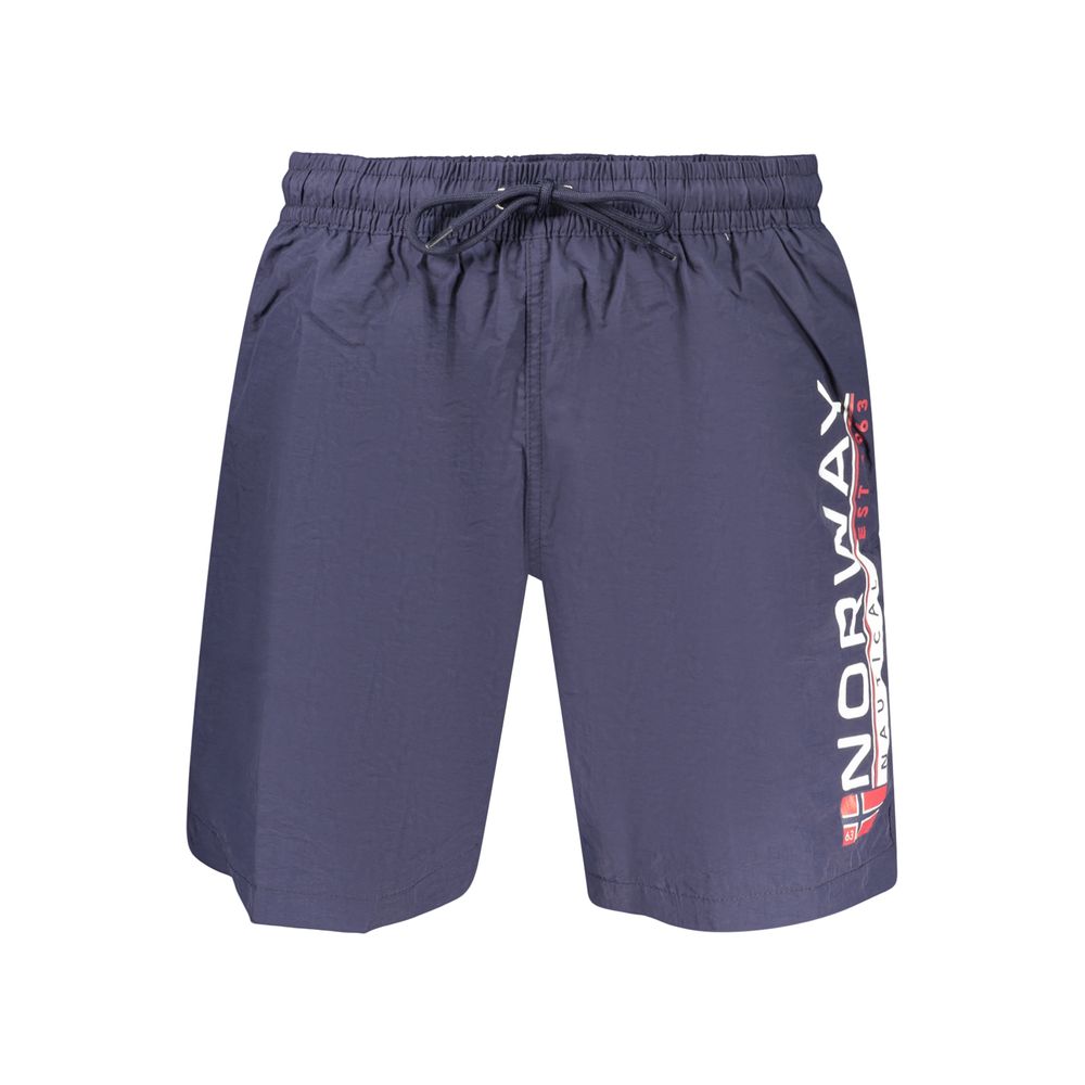 Blue Polyamide Men's Swimwear