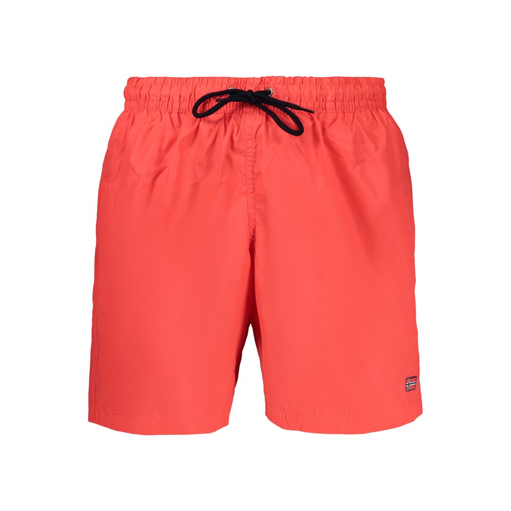 Red Polyamide Men's Swim Boxer