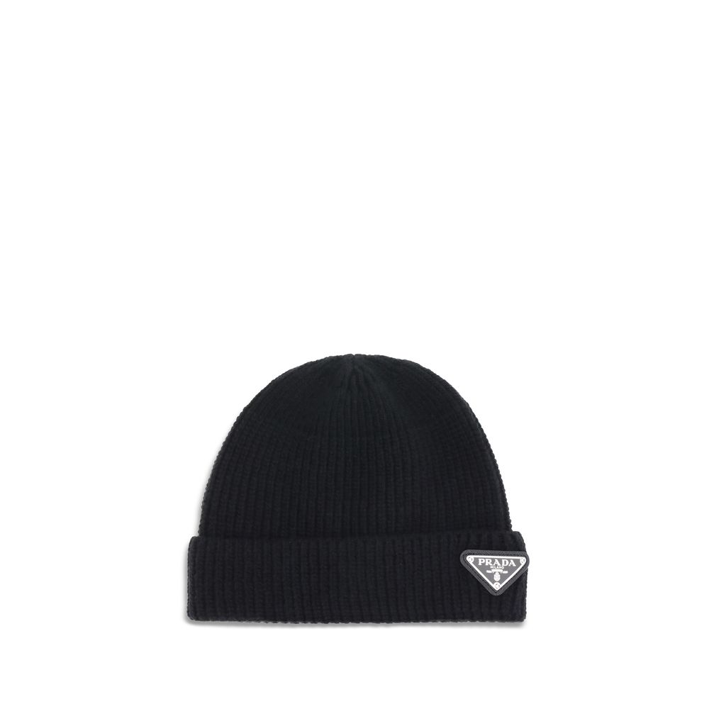 Prada Black Wool Oves Aries Beanie Accessory - Men