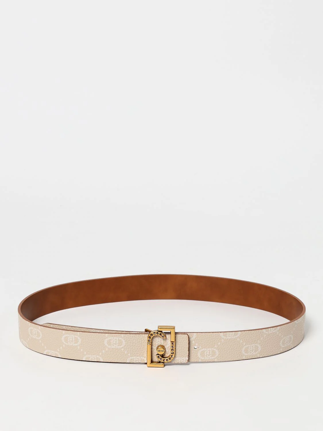 Beige Leather Regular Belt