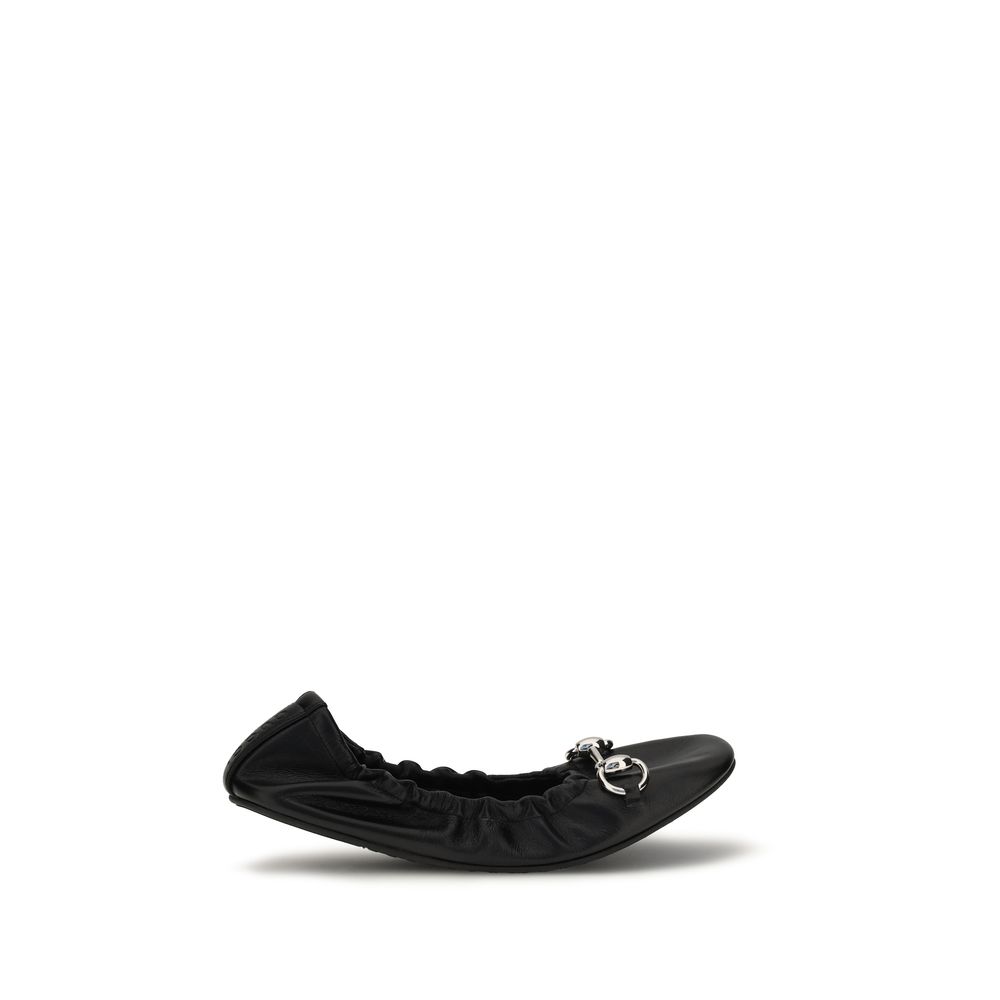 Black Calf Leather Bos Taurus Ballet Flats