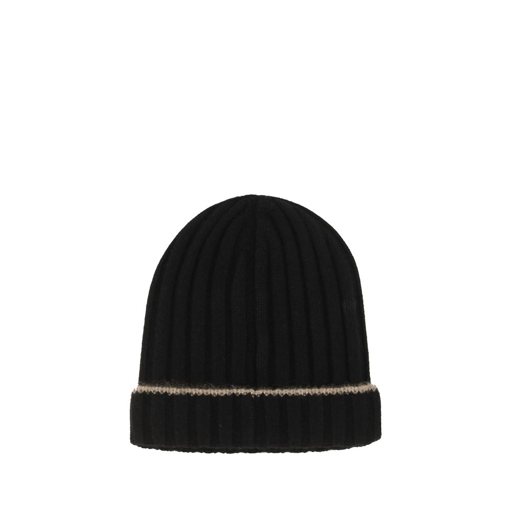 Brunello Cucinelli Black Cashmere Beanie Accessory - Men