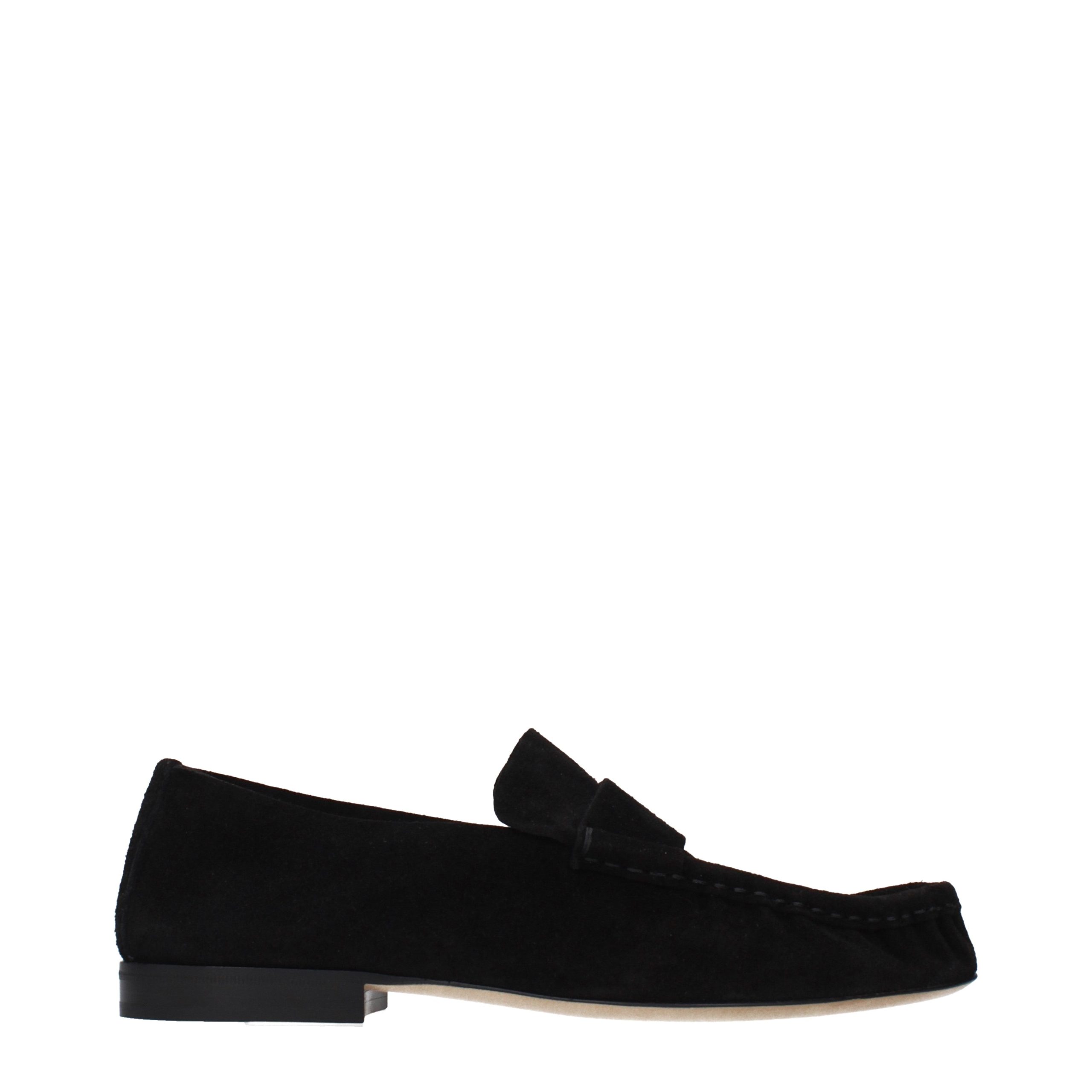 Black Leather Slip-On Loafers