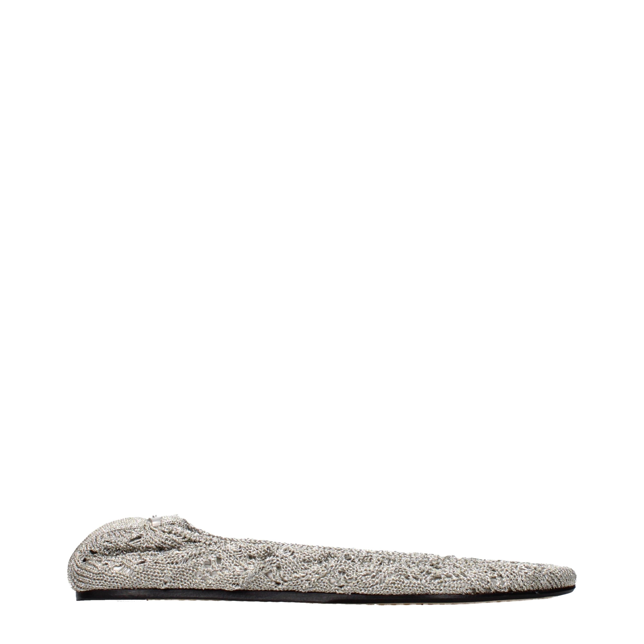 Gray Fabric Ballet Flats