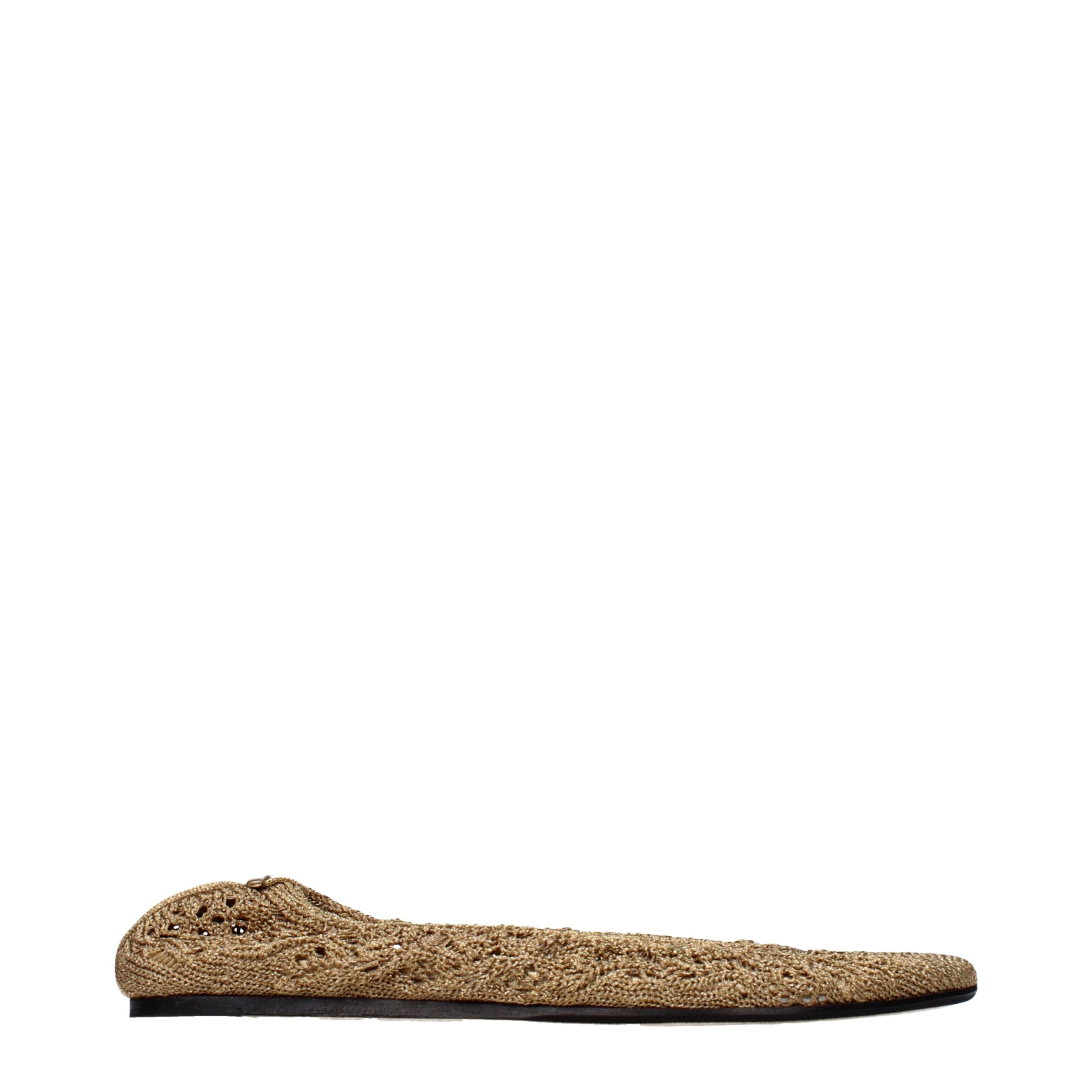Gold Fabric Ballet Flats