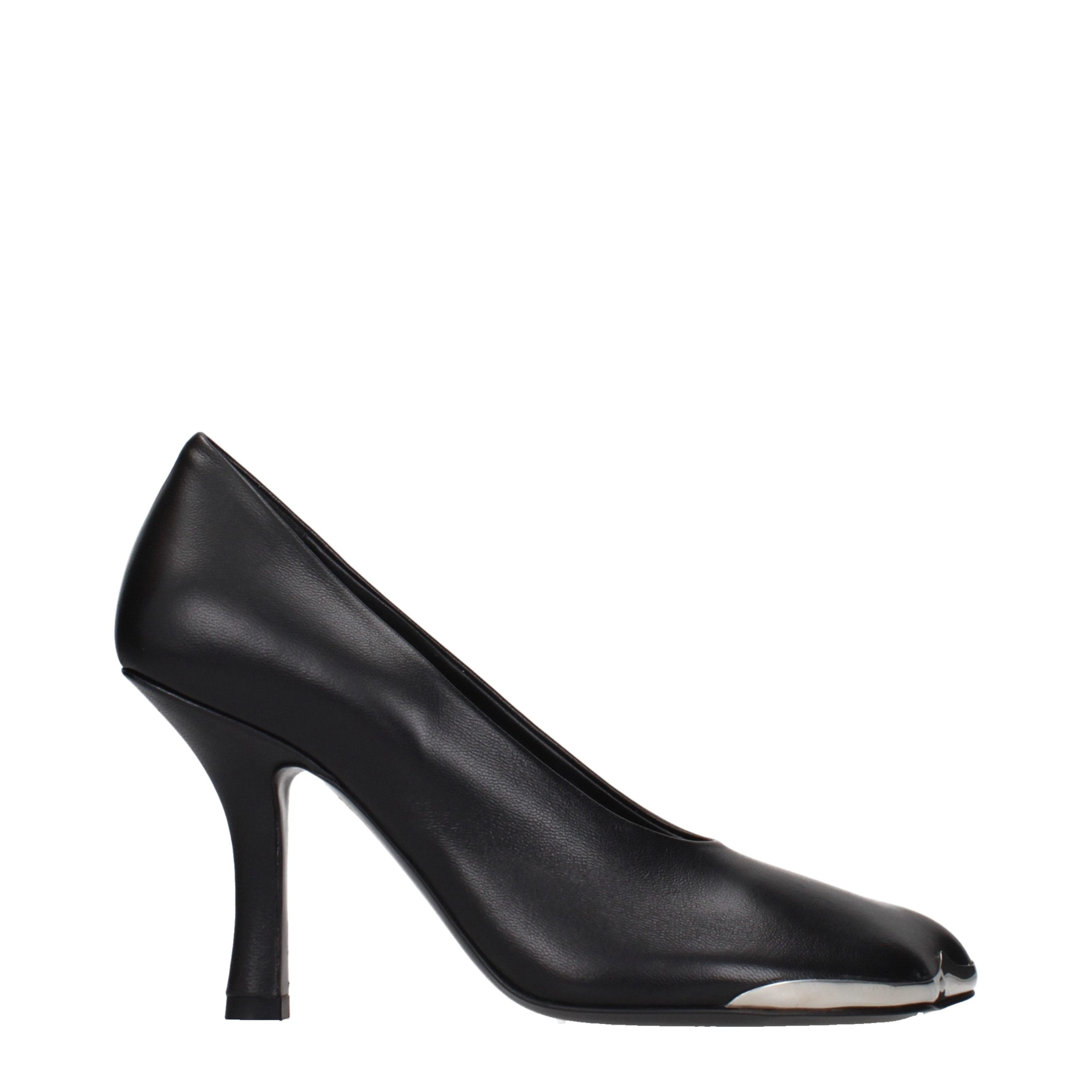 Black Leather High Heel Pumps