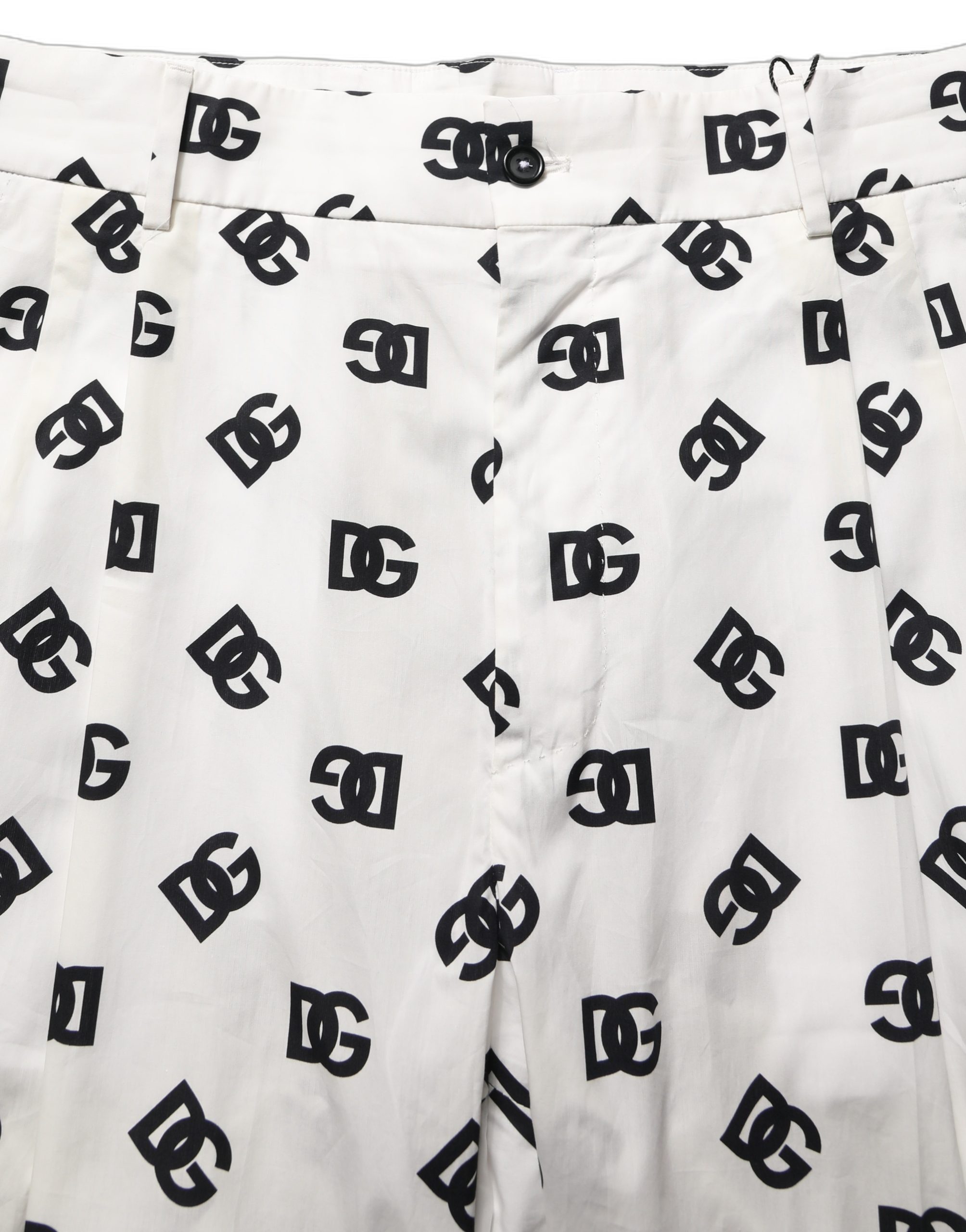 Dolce & Gabbana White Logo Skinny Leg Dress Men Trouser Pants Cotton - Men