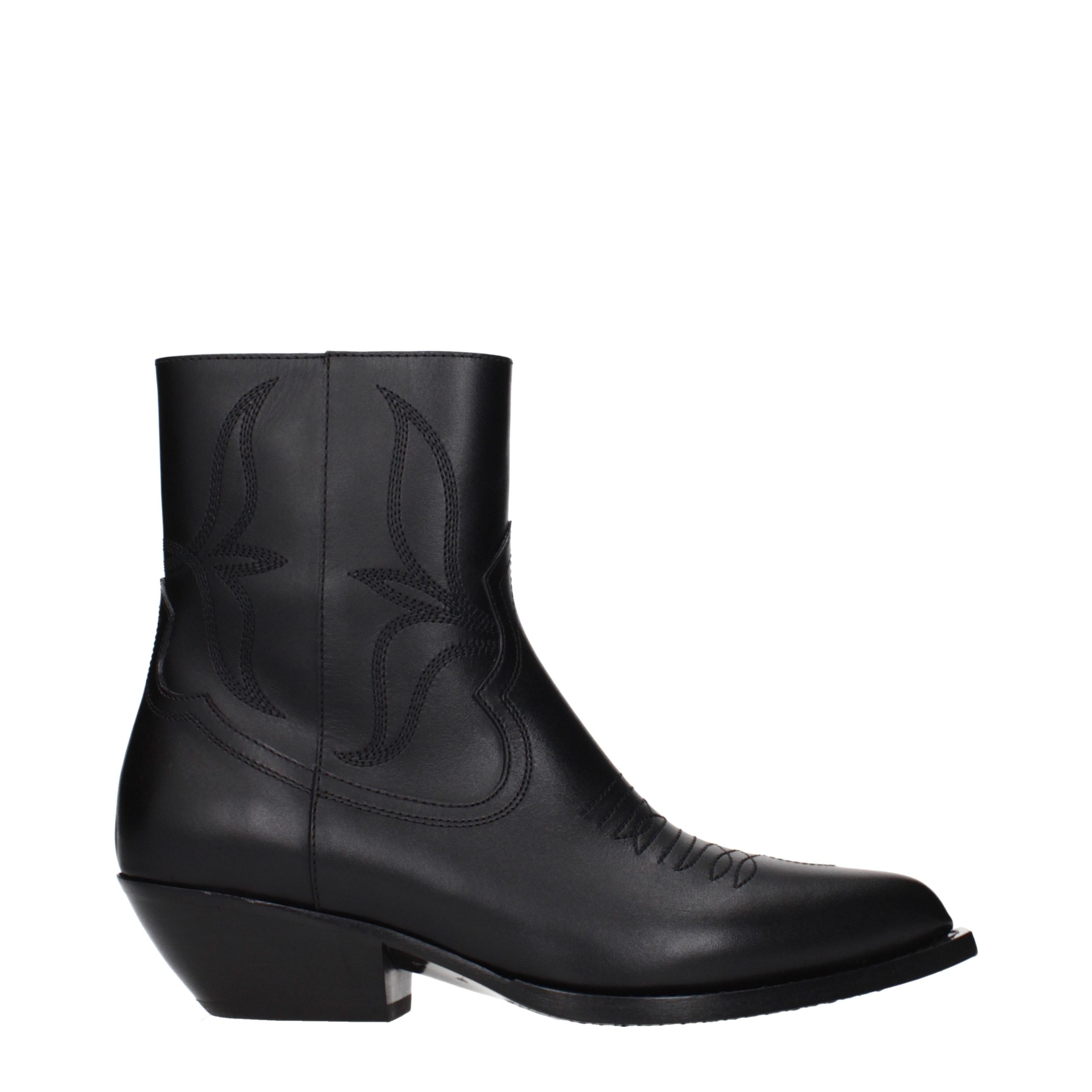 Black Leather Ankle Boots