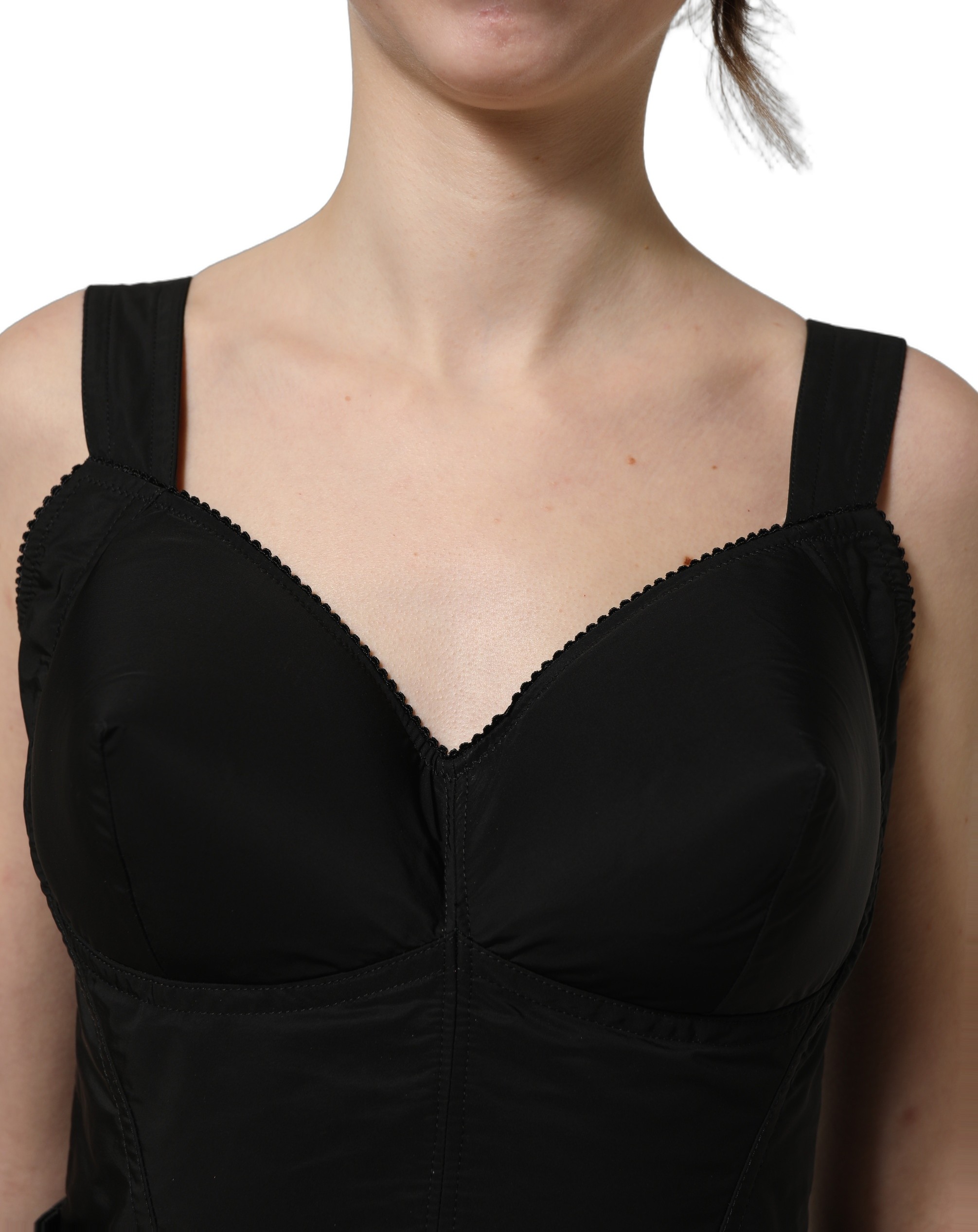 Dolce & Gabbana Black Nylon A-Line Sleeveless Mini Women's Dress