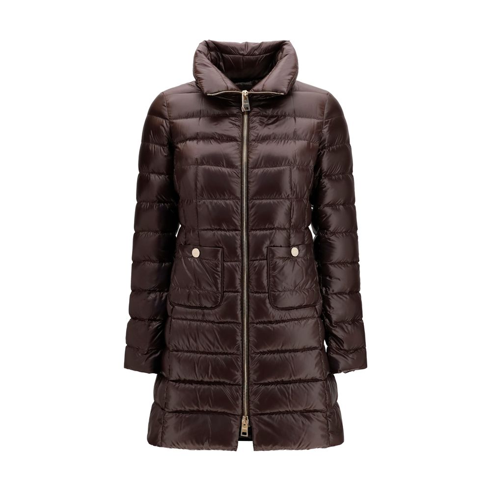 Brown Polyamide Full-Length Jacket