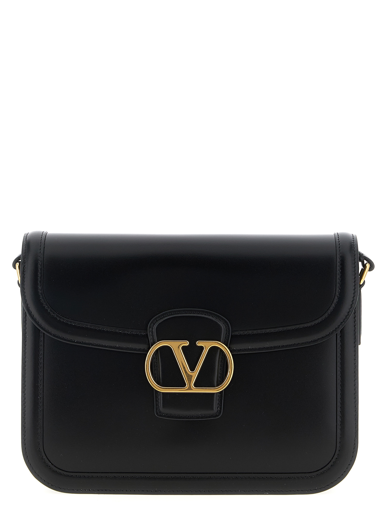 Black Calfskin Shoulder Bag
