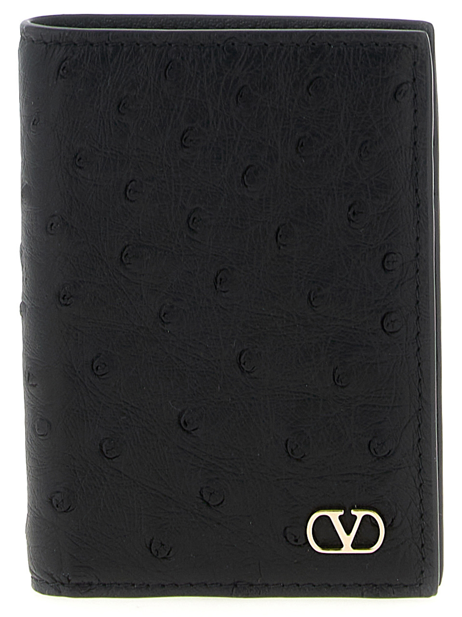 Black Ostrich Skin Cardholder