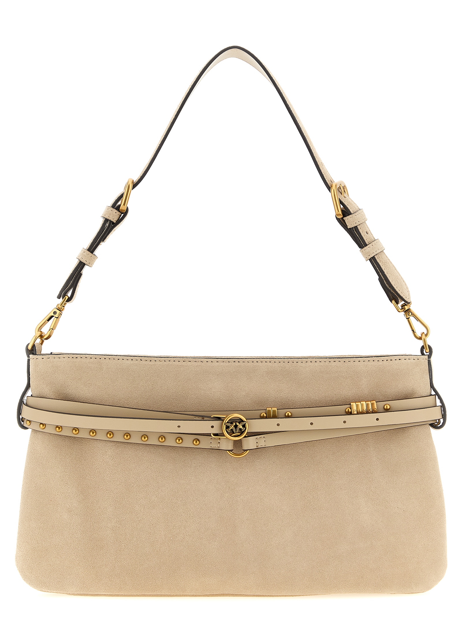 Beige Cowhide Shoulder Bag