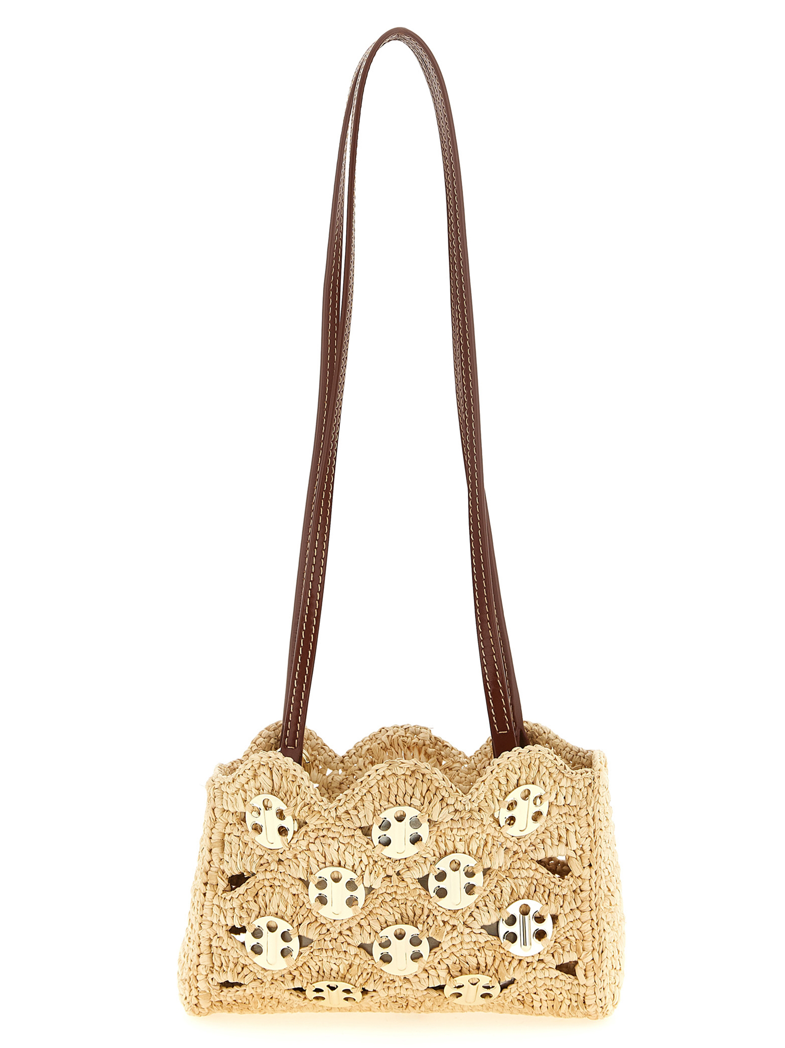 Beige Ramie Shoulder Bag