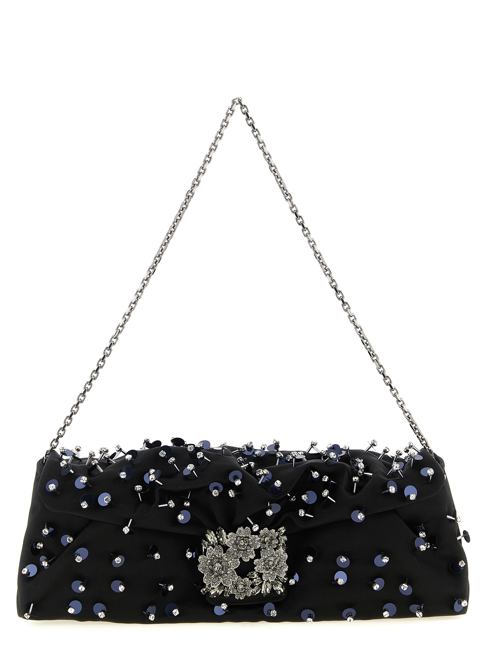 Roger Vivier Black Viscose Clutch Bag - Women