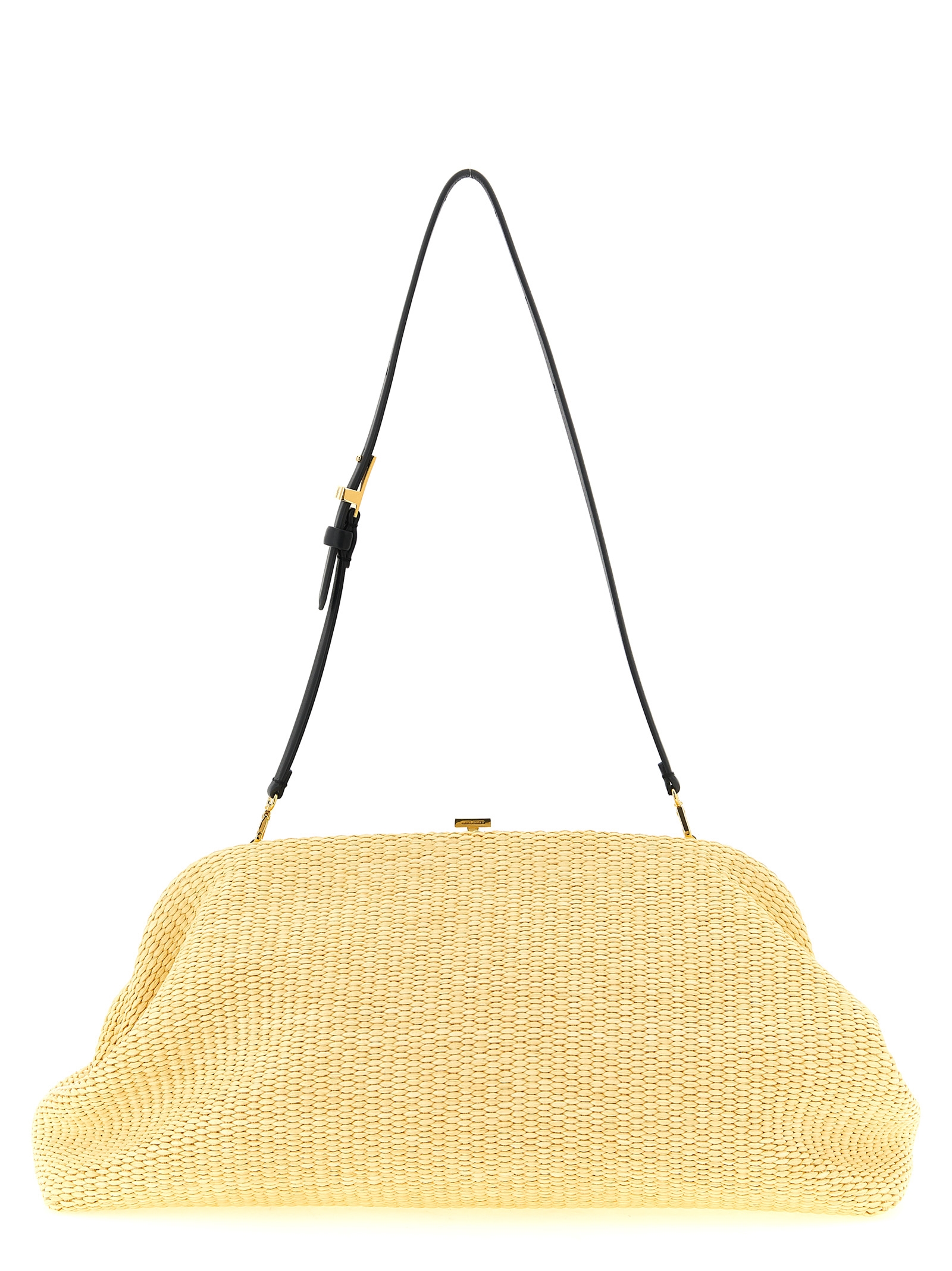 Beige Viscose Clutch Bag