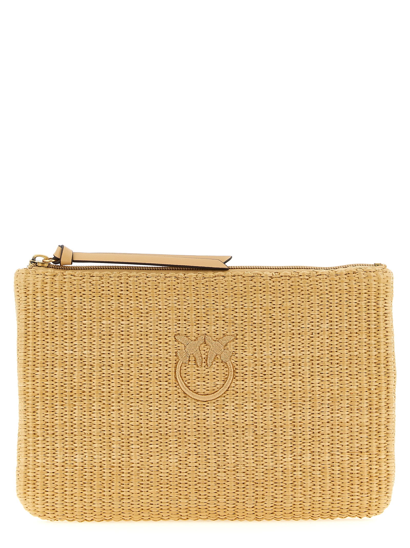 Beige Polypropylene Clutch Bag