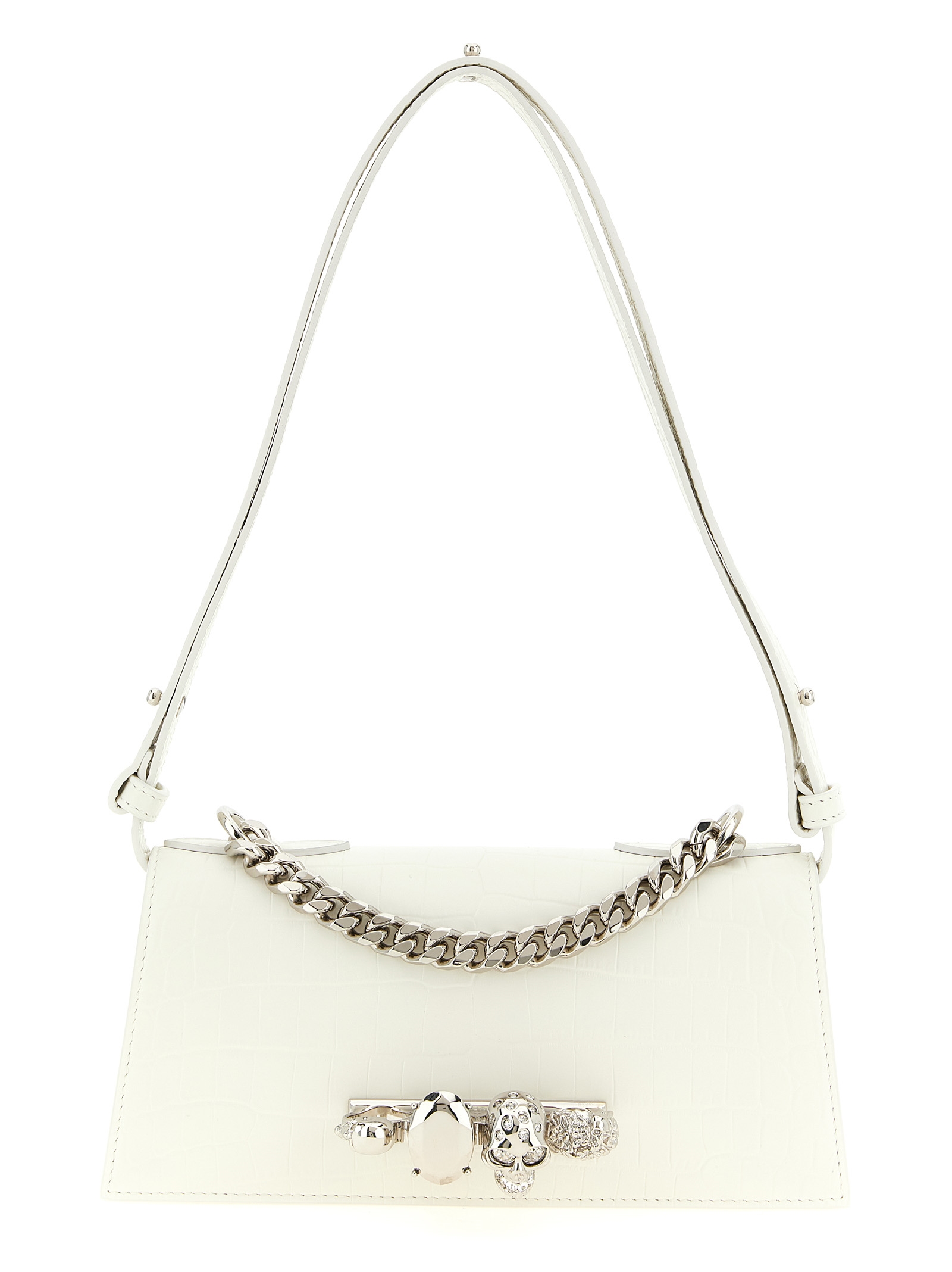 White Calfskin Shoulder Bag