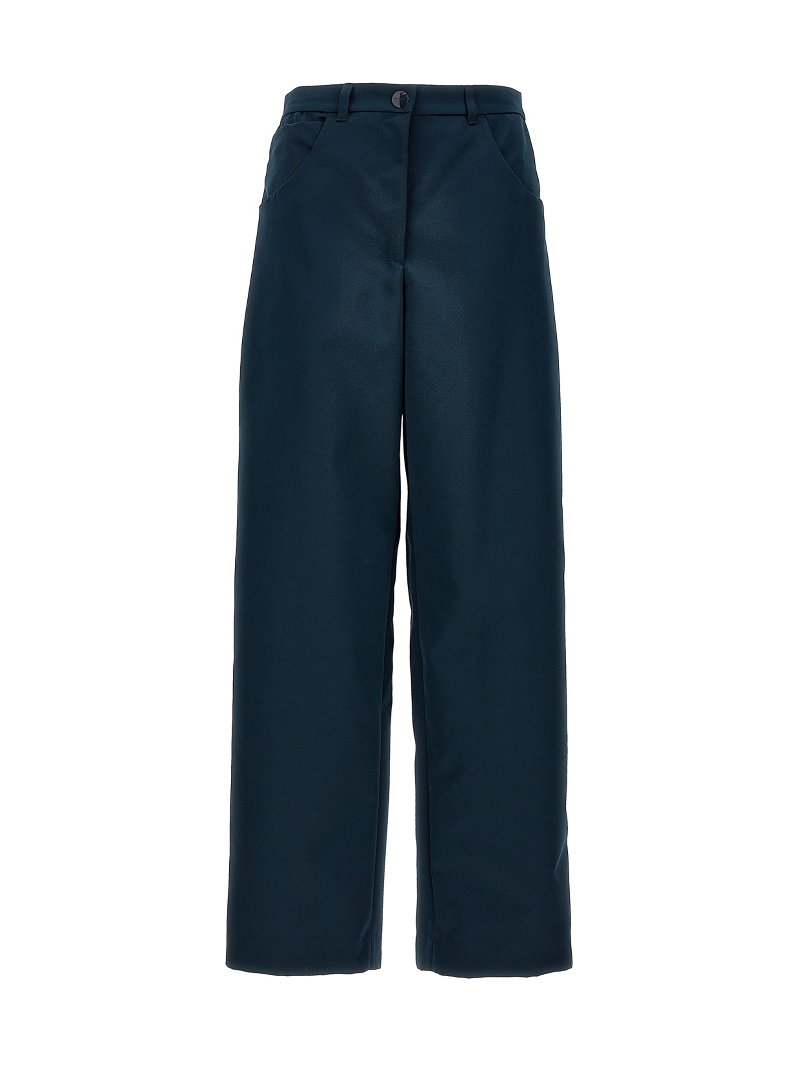 Blue Polyester Cargo Pants