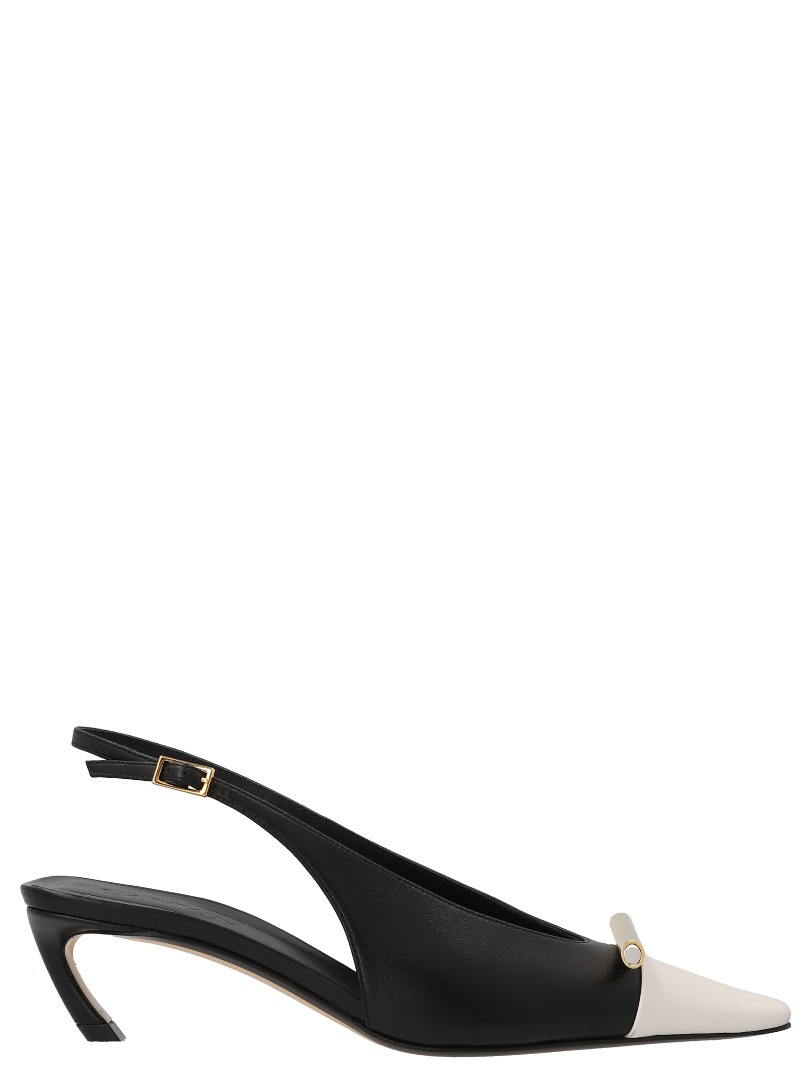 Bicolor Goatskin Mid Heel Pumps