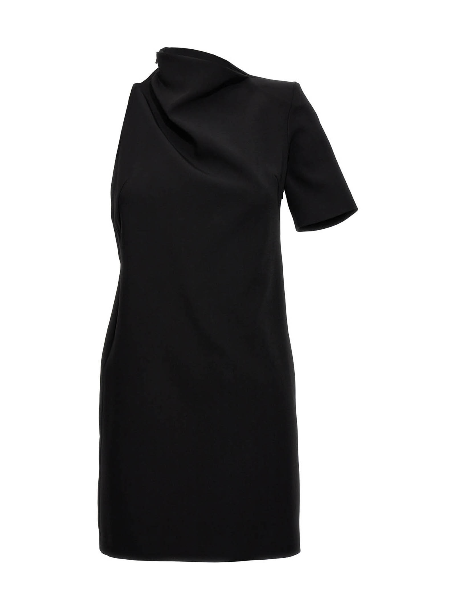 Black Viscose Short Dress