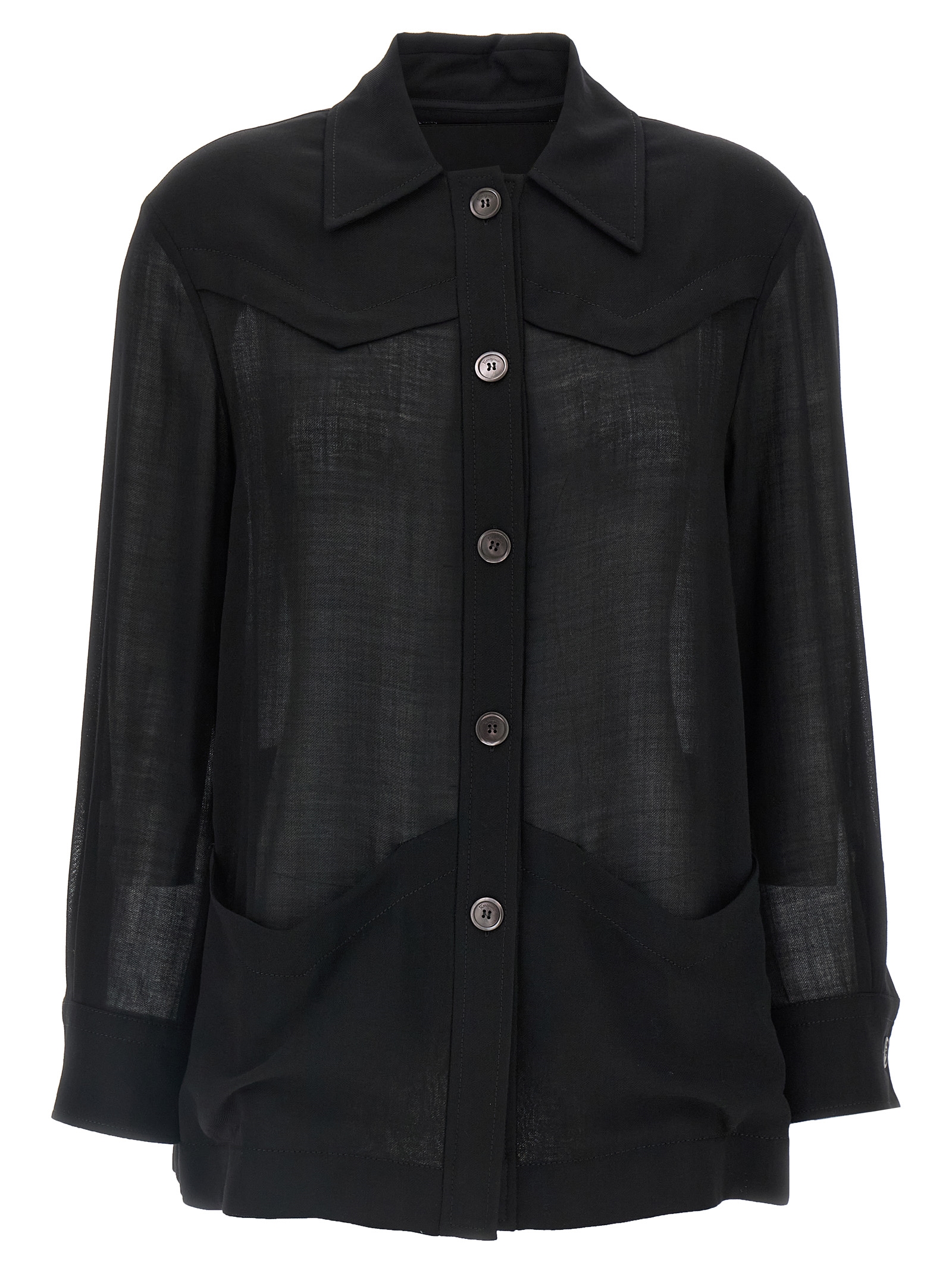Black Virgin Wool Blouse