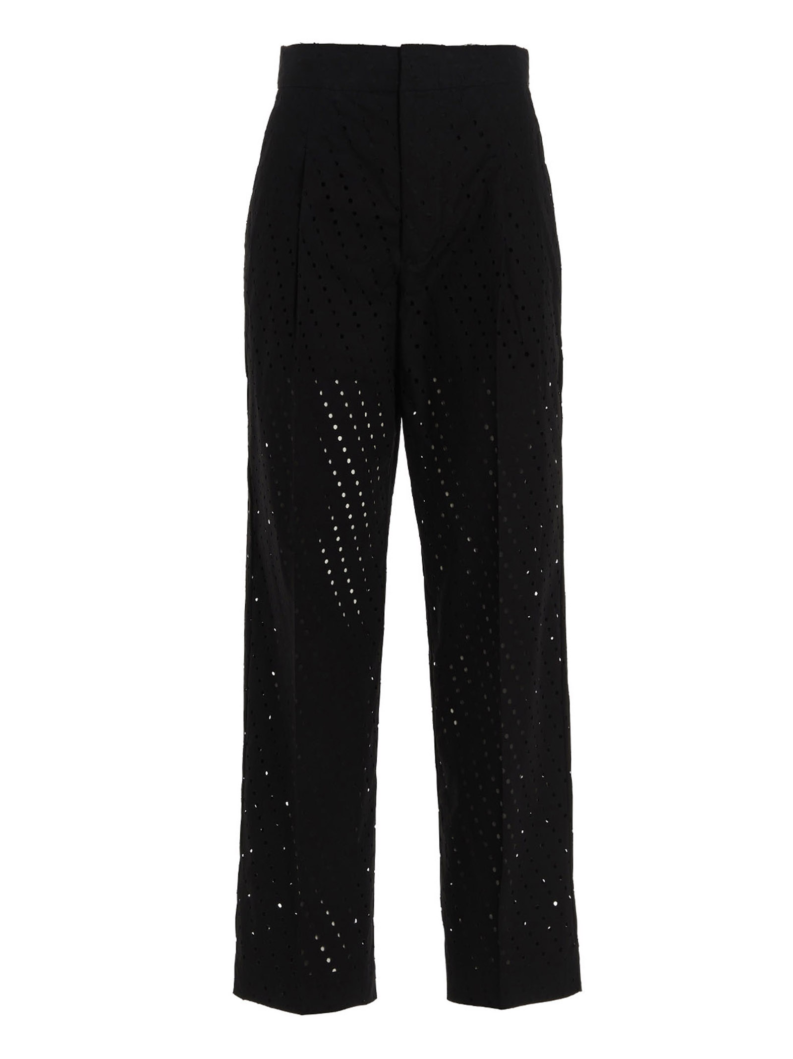 Black Cotton Casual Pants