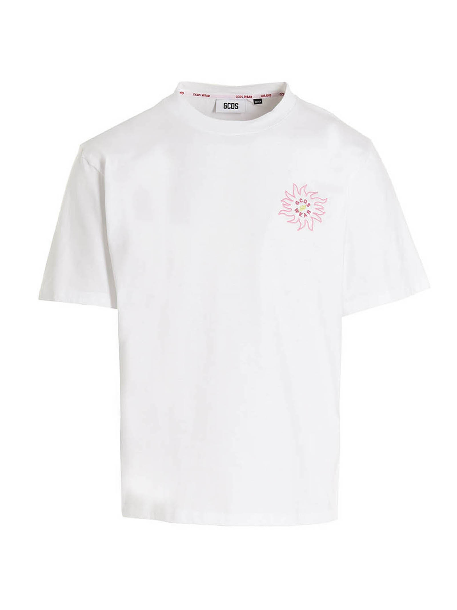GCDS White Cotton Men's T-Shirt