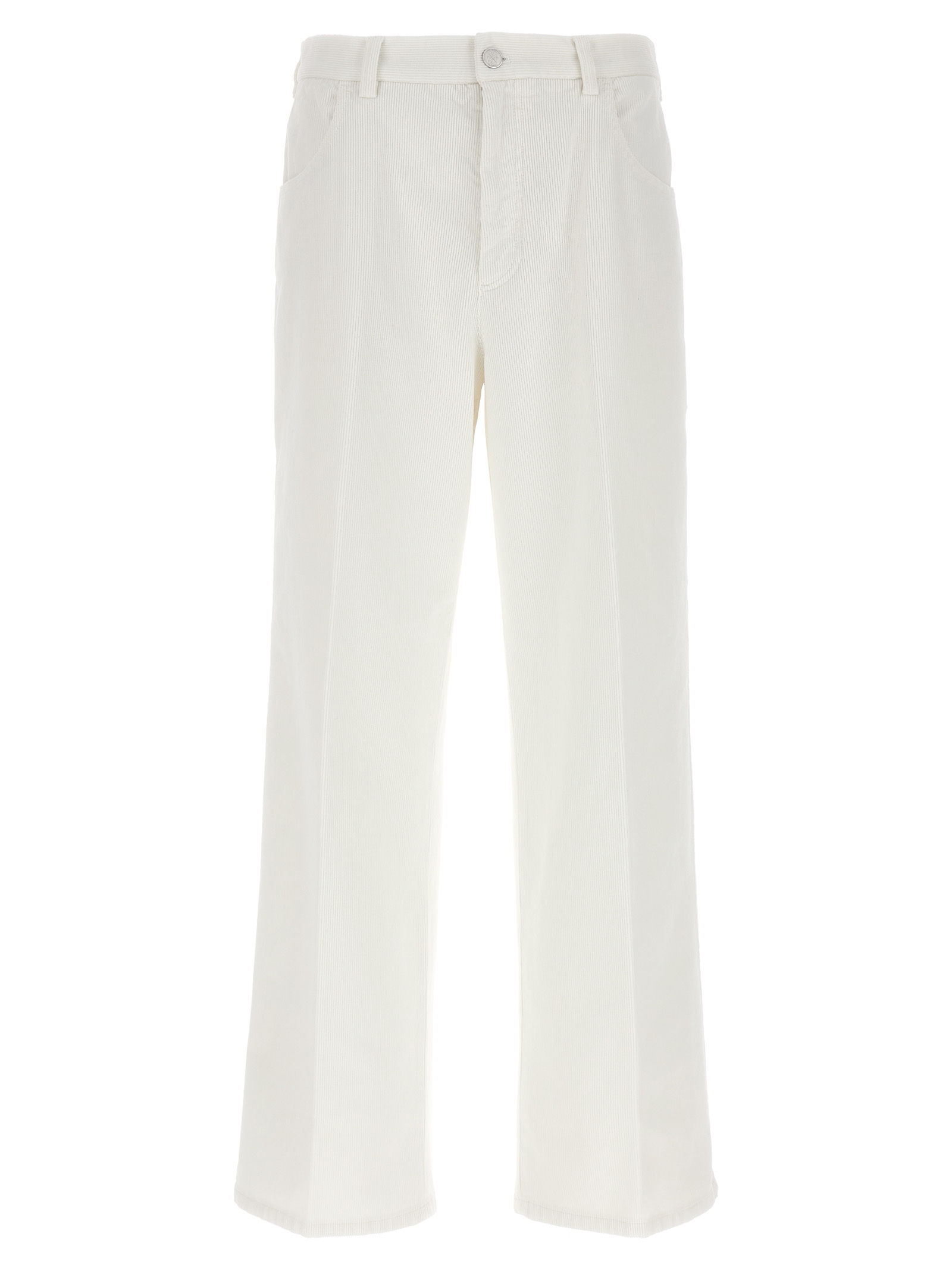 White Cotton Casual Pants